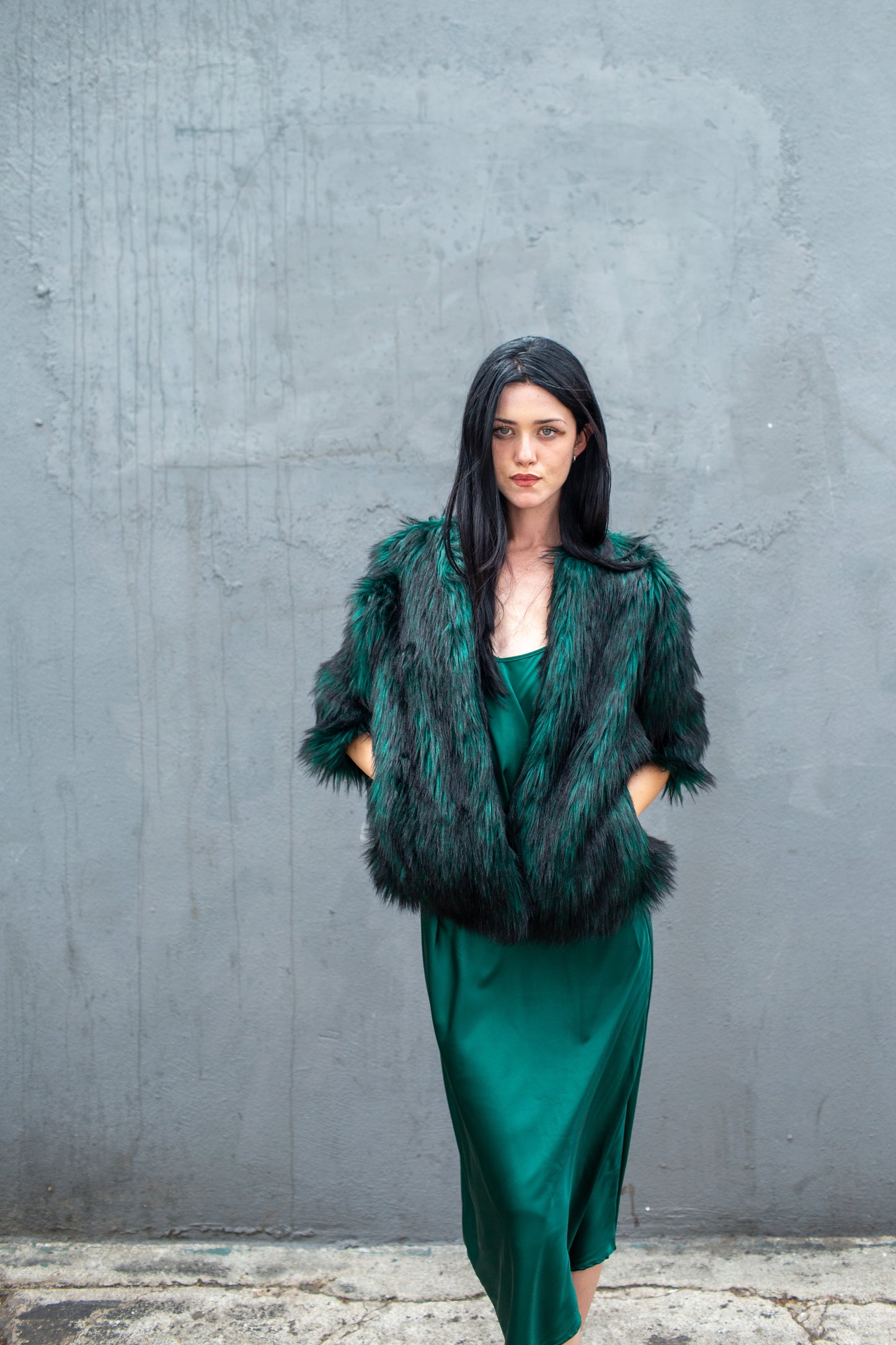 Shadow Spruce Faux Fur Jacket