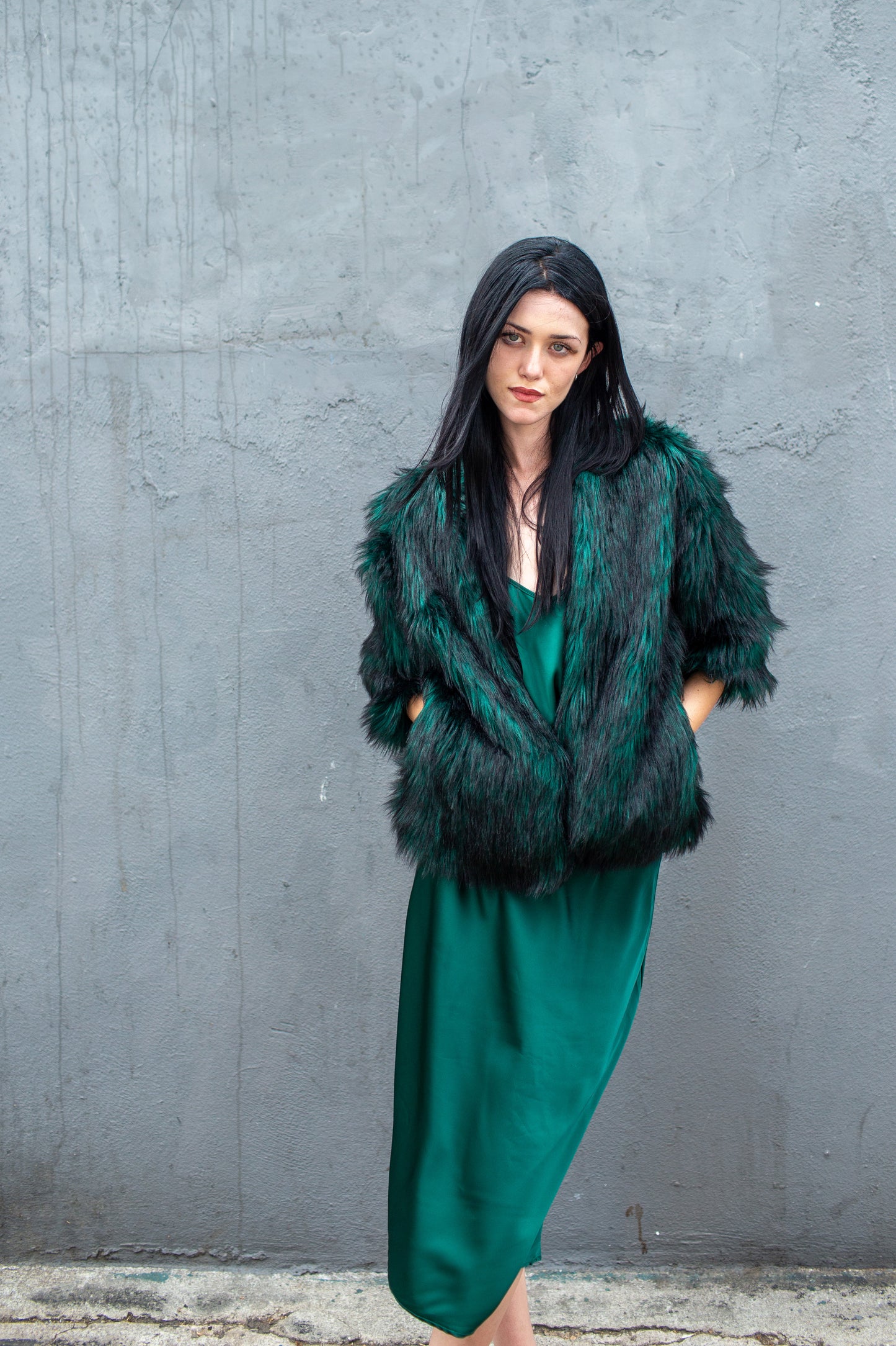 Shadow Spruce Faux Fur Jacket