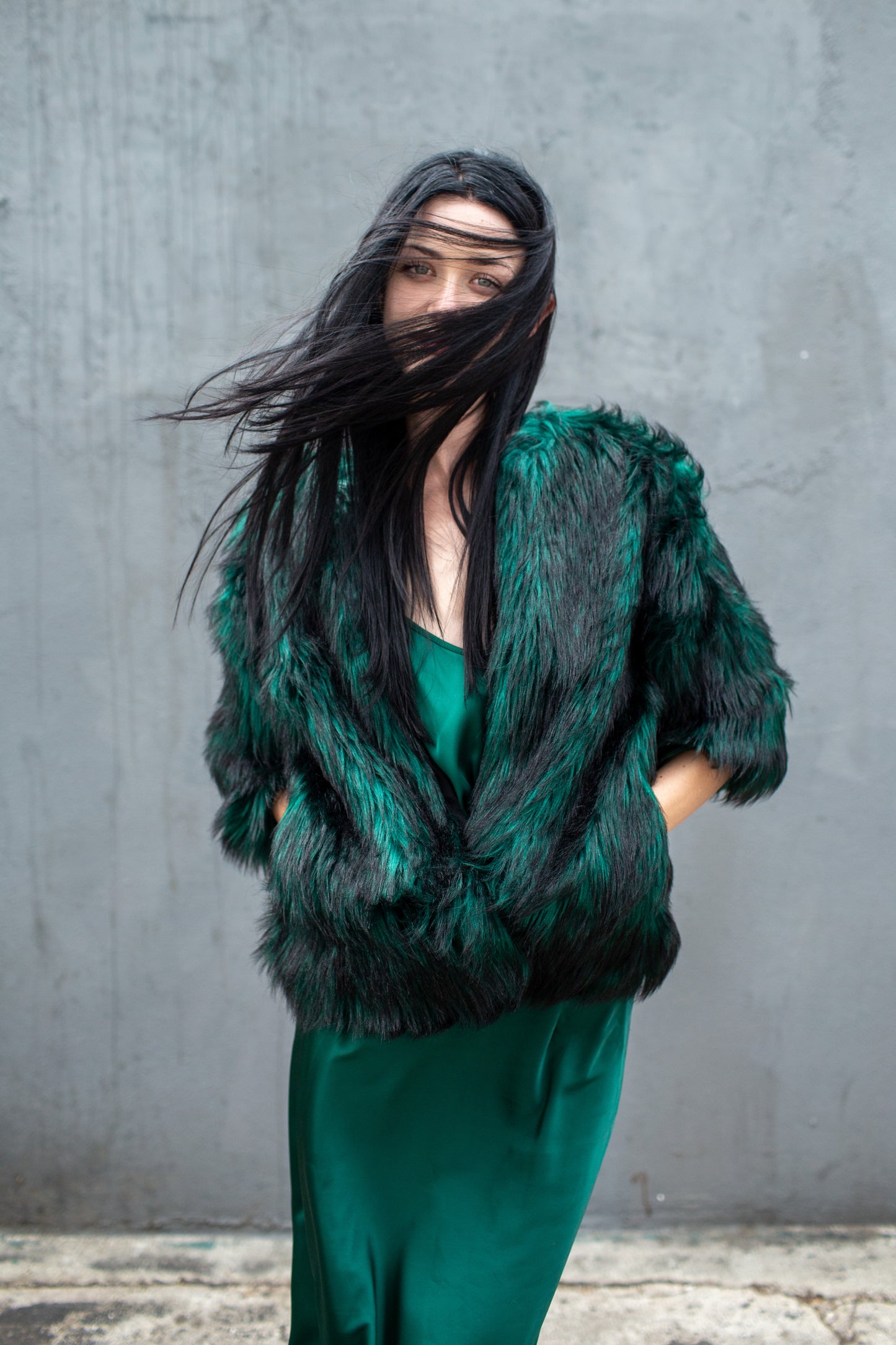 Shadow Spruce Faux Fur Jacket