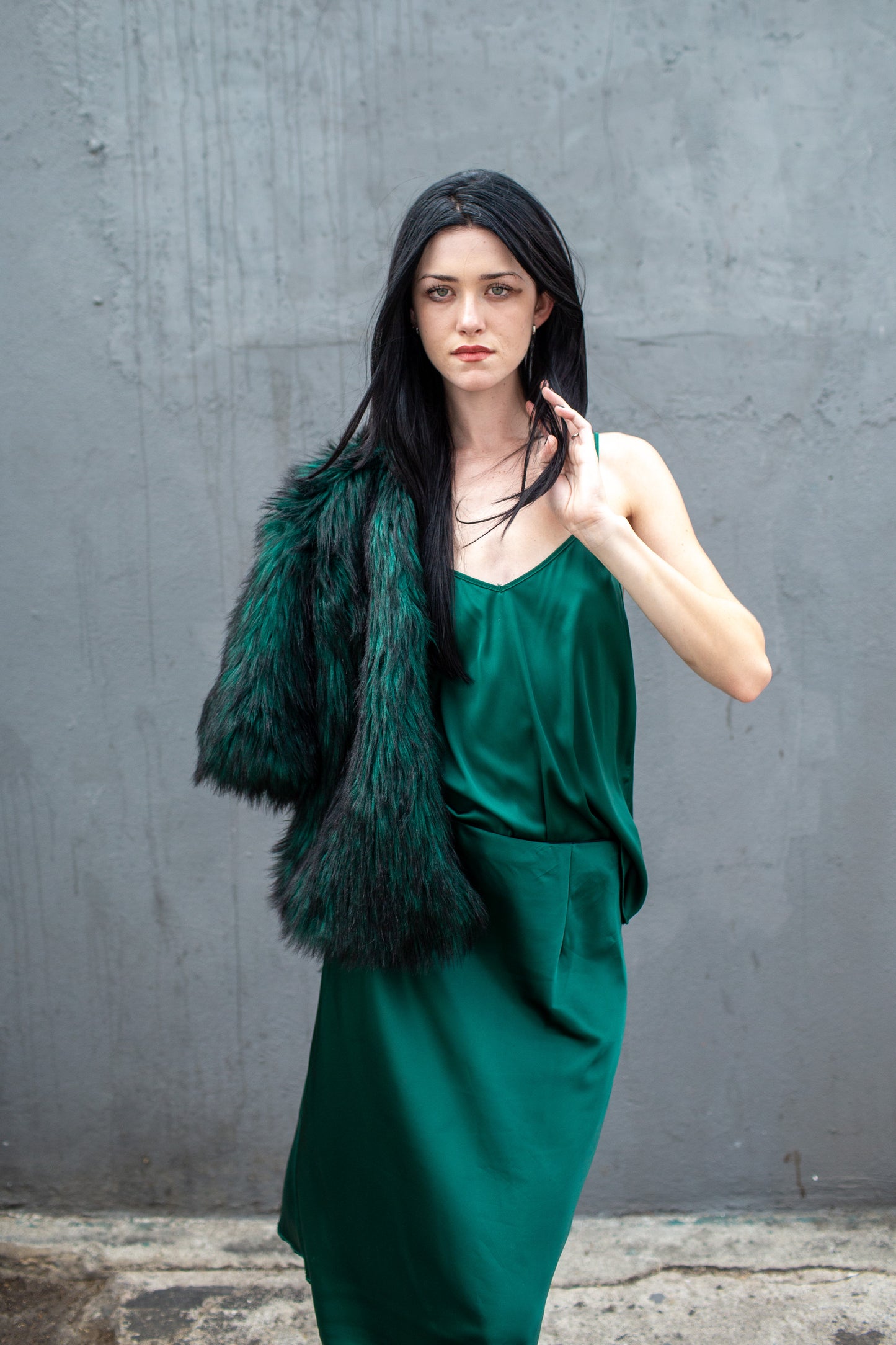 Shadow Spruce Faux Fur Jacket