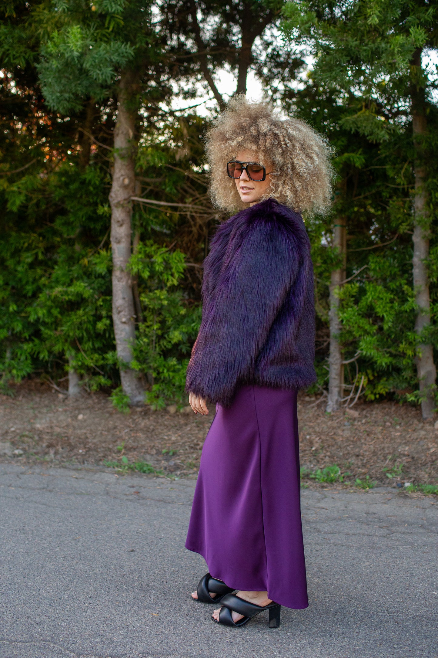 Shadow Amethyst Faux Fur Jacket