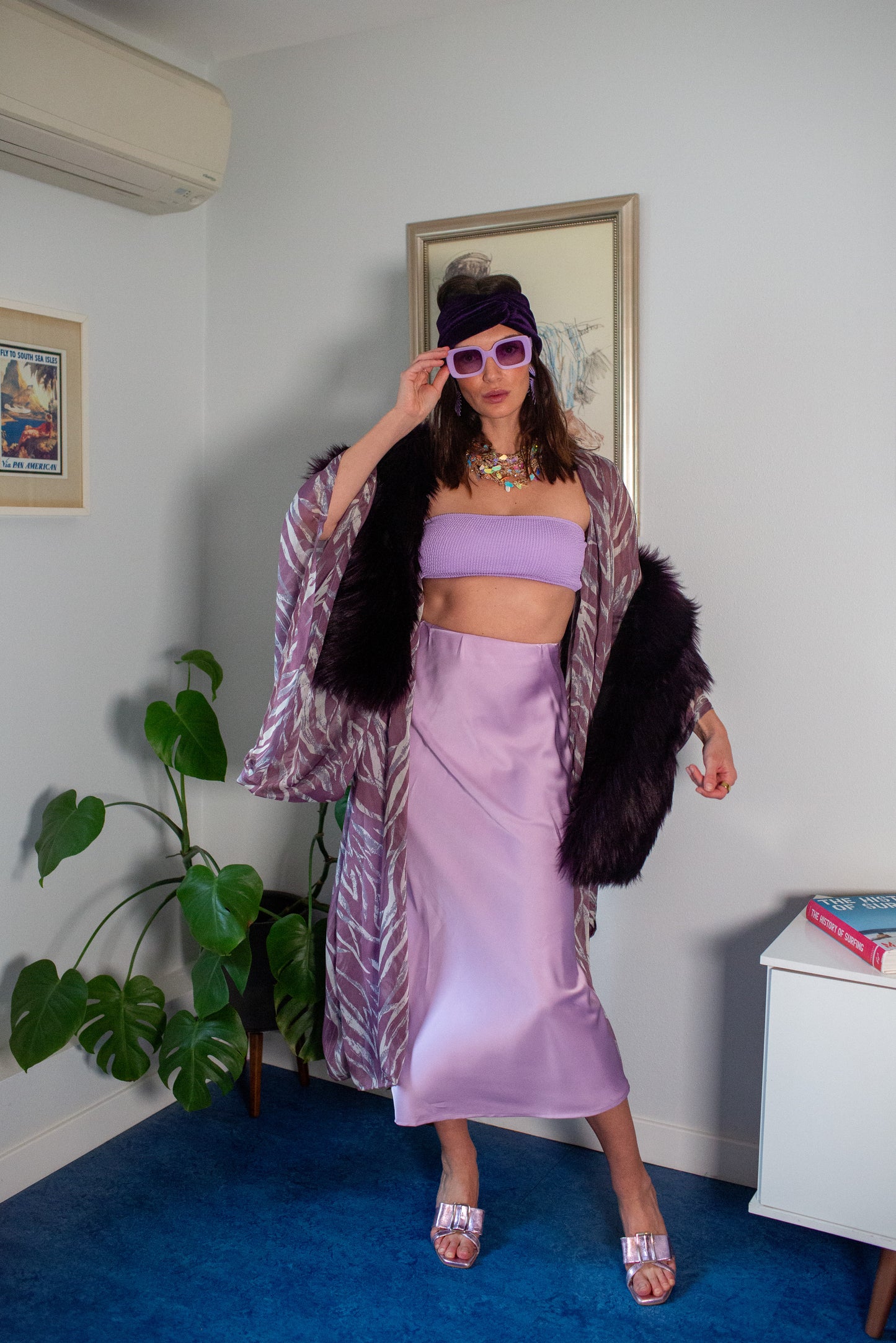 Shadow Amethyst Faux Fur Shawl