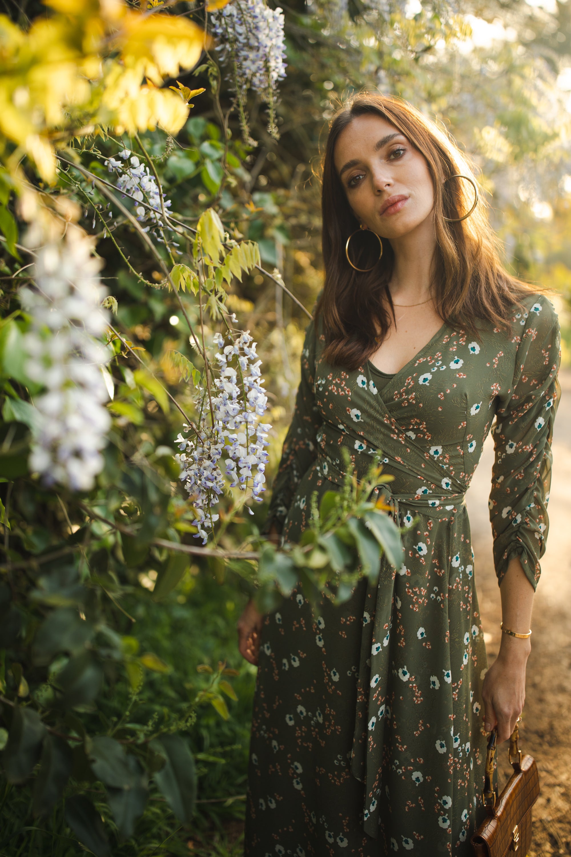 Sage green 2024 floral dress