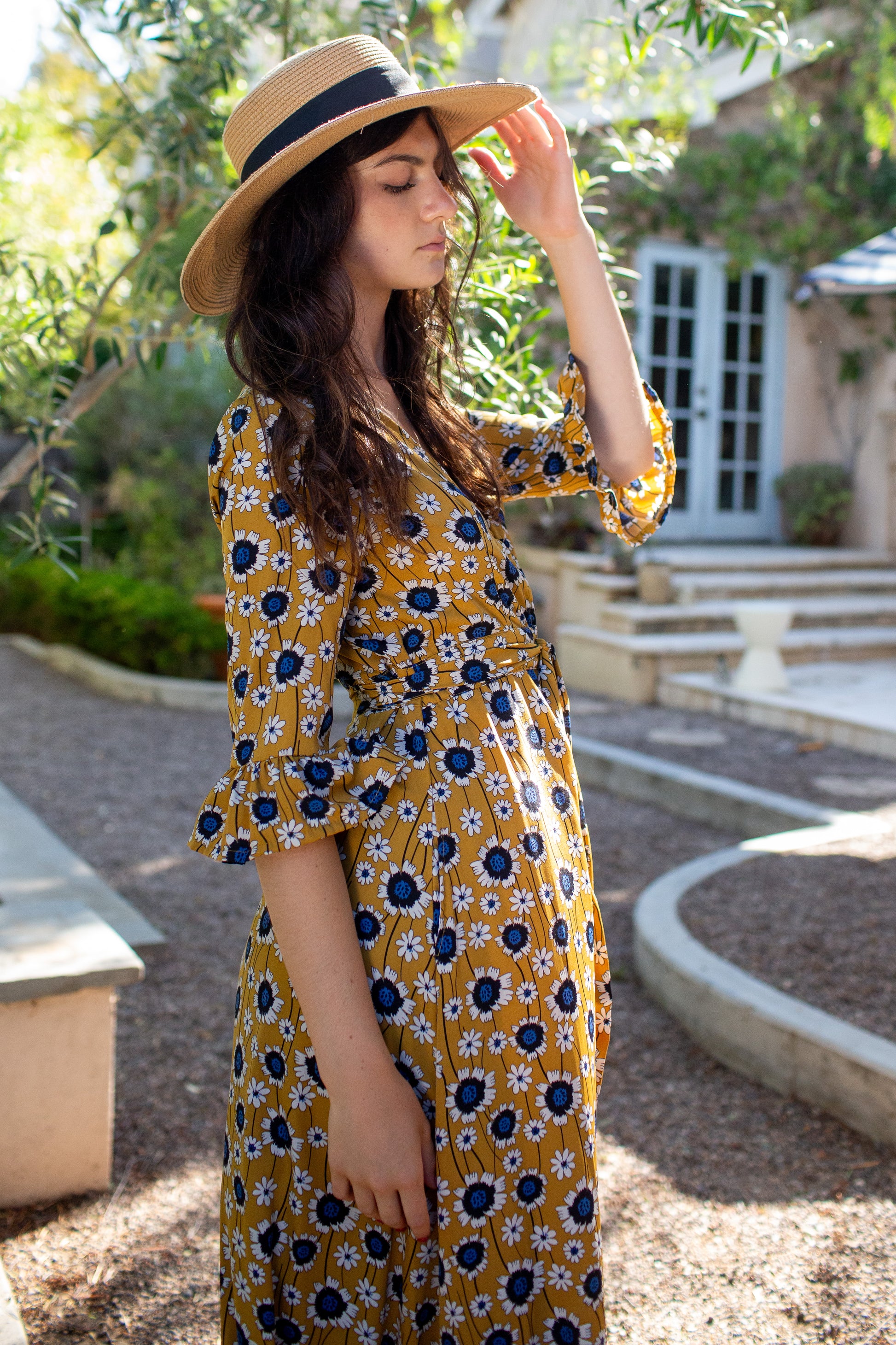 Sunflower Dressing Gown in Gold Jennafer Grace Sunflower Dressing Gown in Gold Jennafer Grace