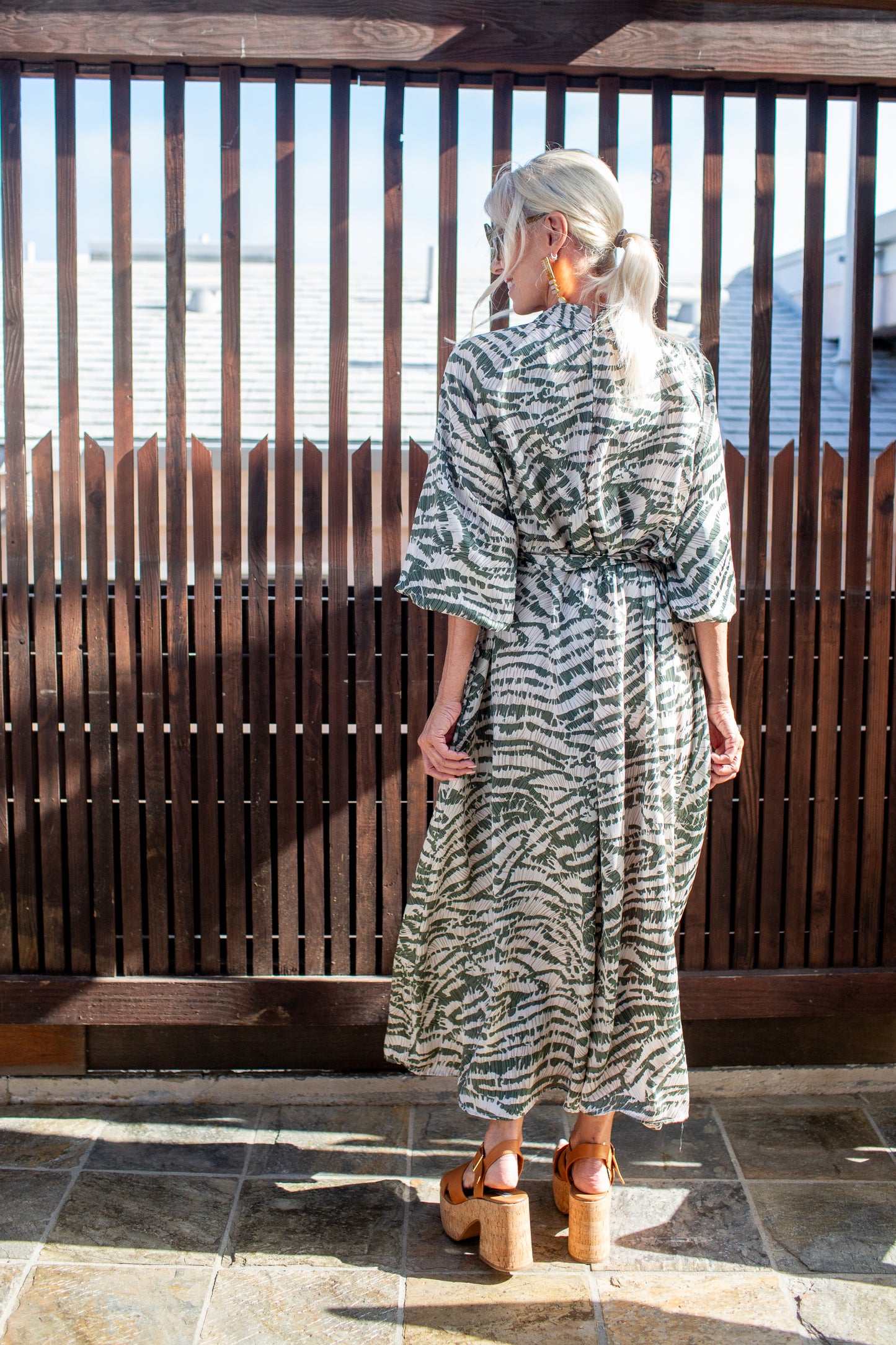 Sweeping Palm Roper Maxi Dress