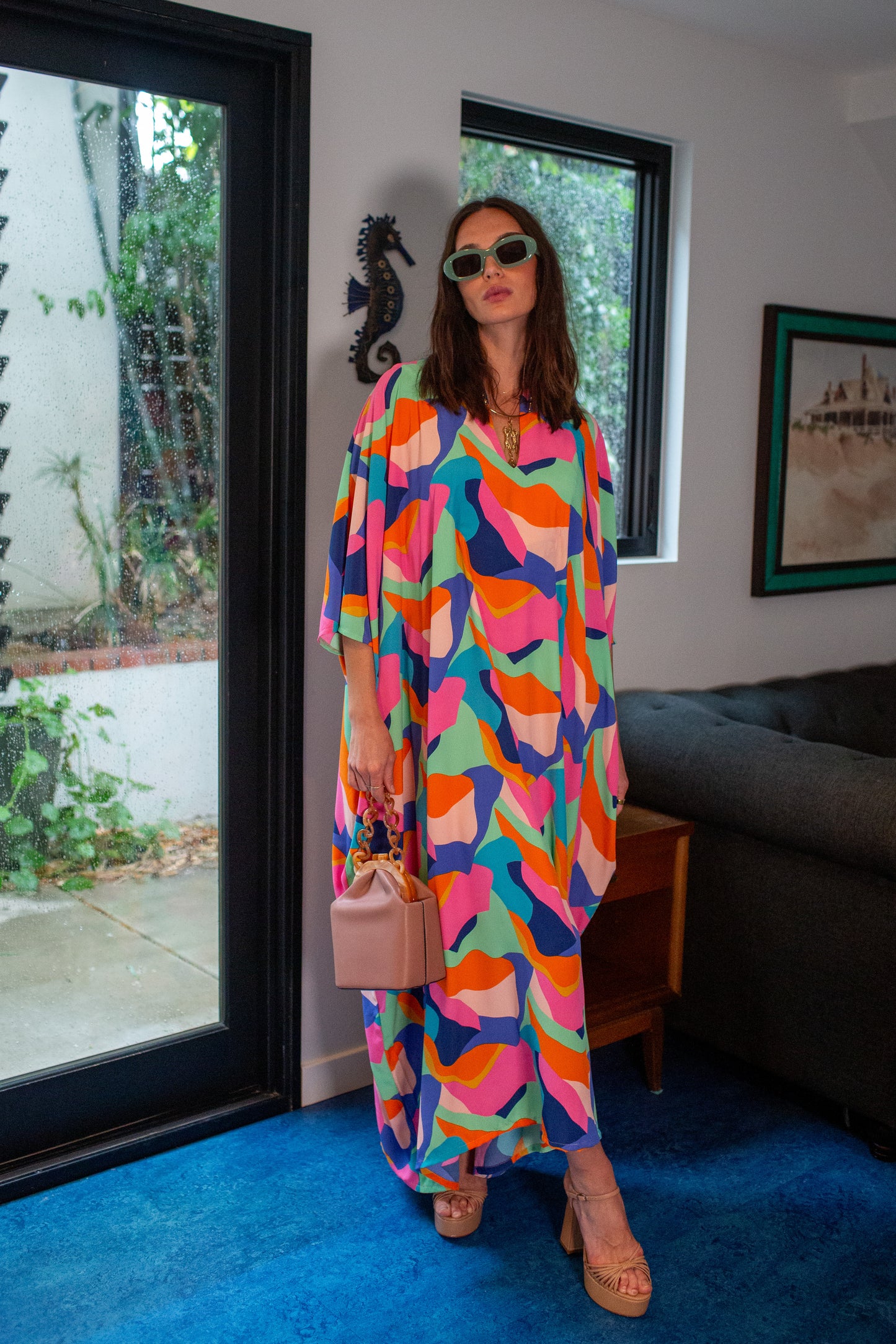 Talitha Cinched Waist Caftan In Das Fest