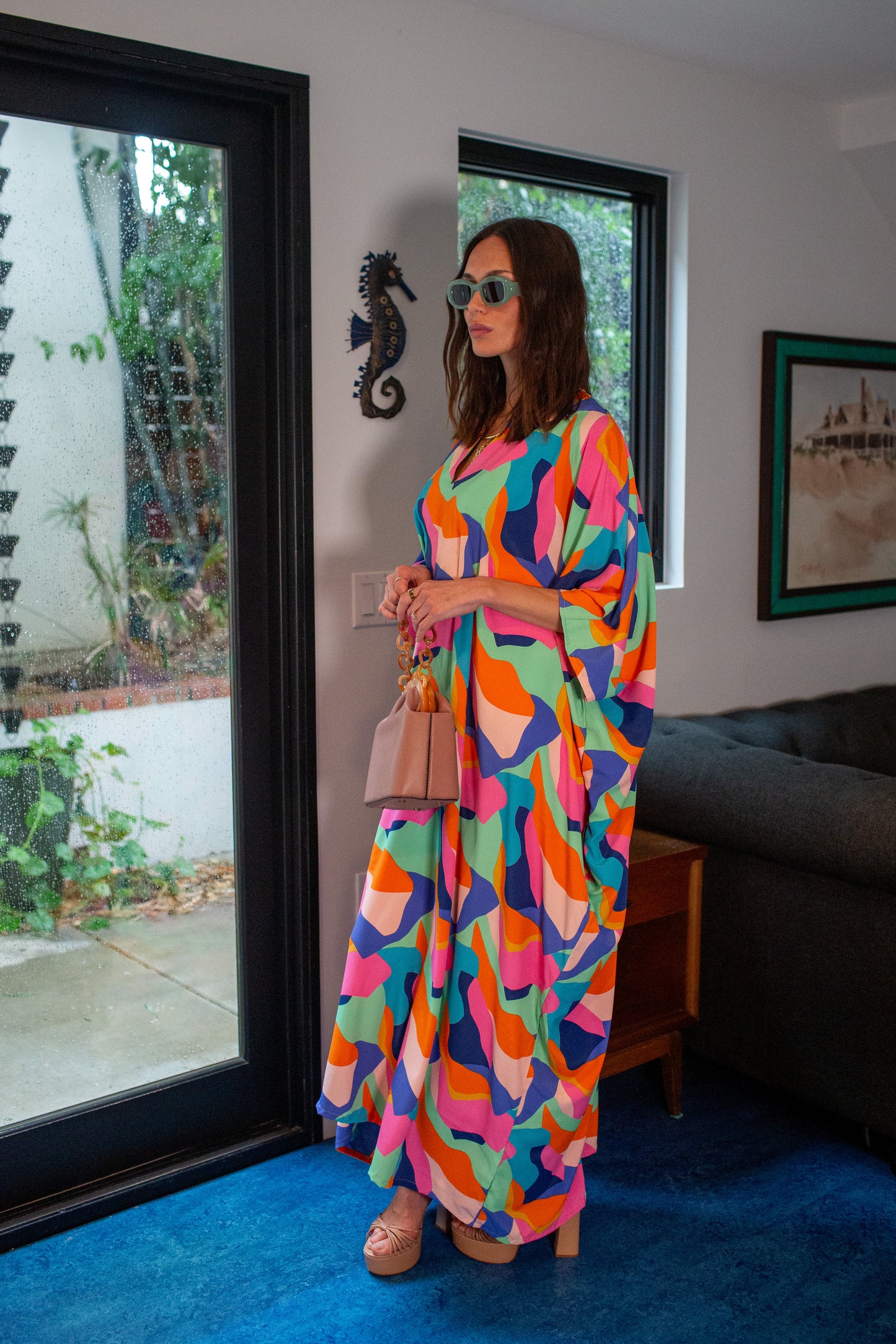 Talitha Cinched Waist Caftan In Das Fest