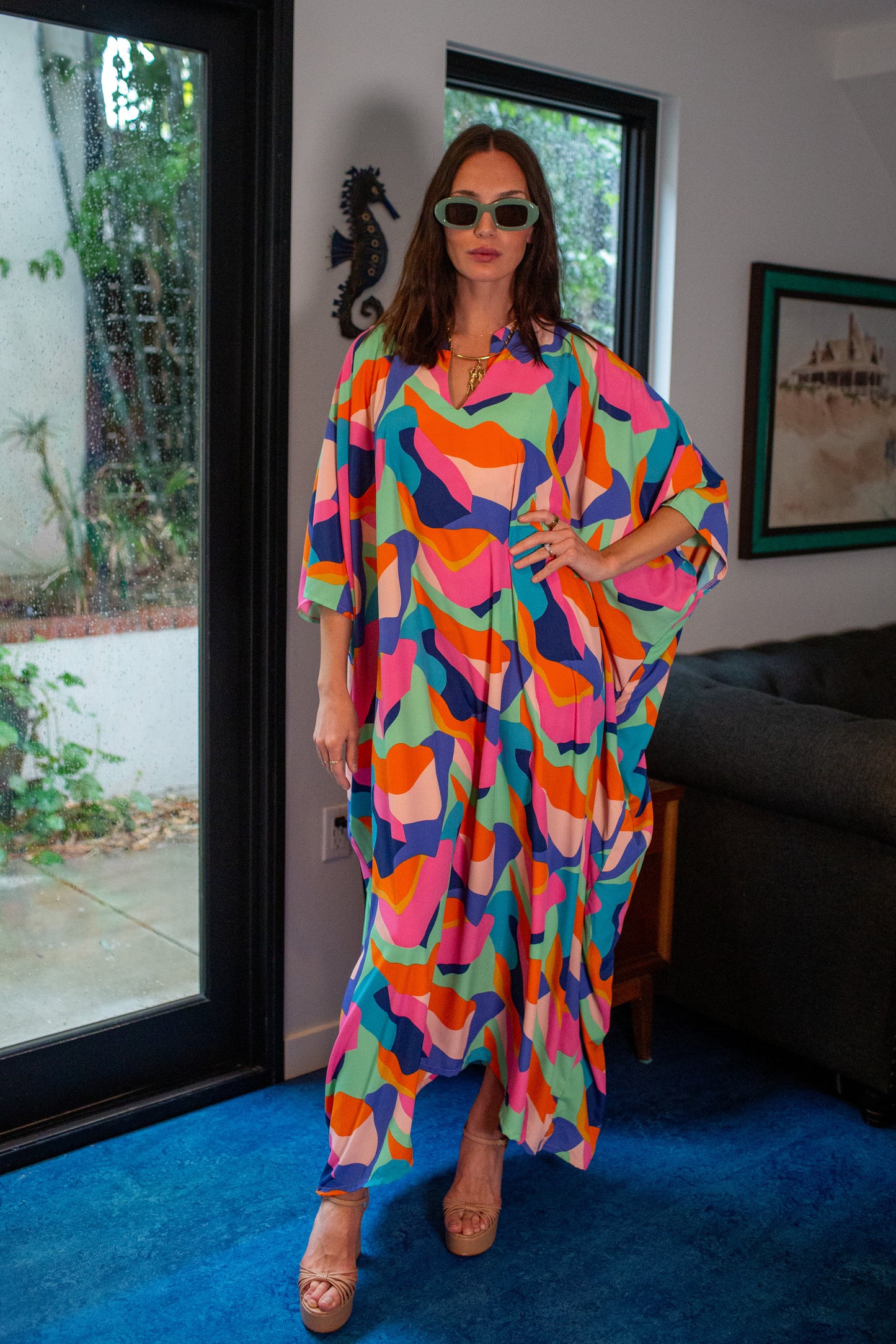 Talitha Cinched Waist Caftan In Das Fest