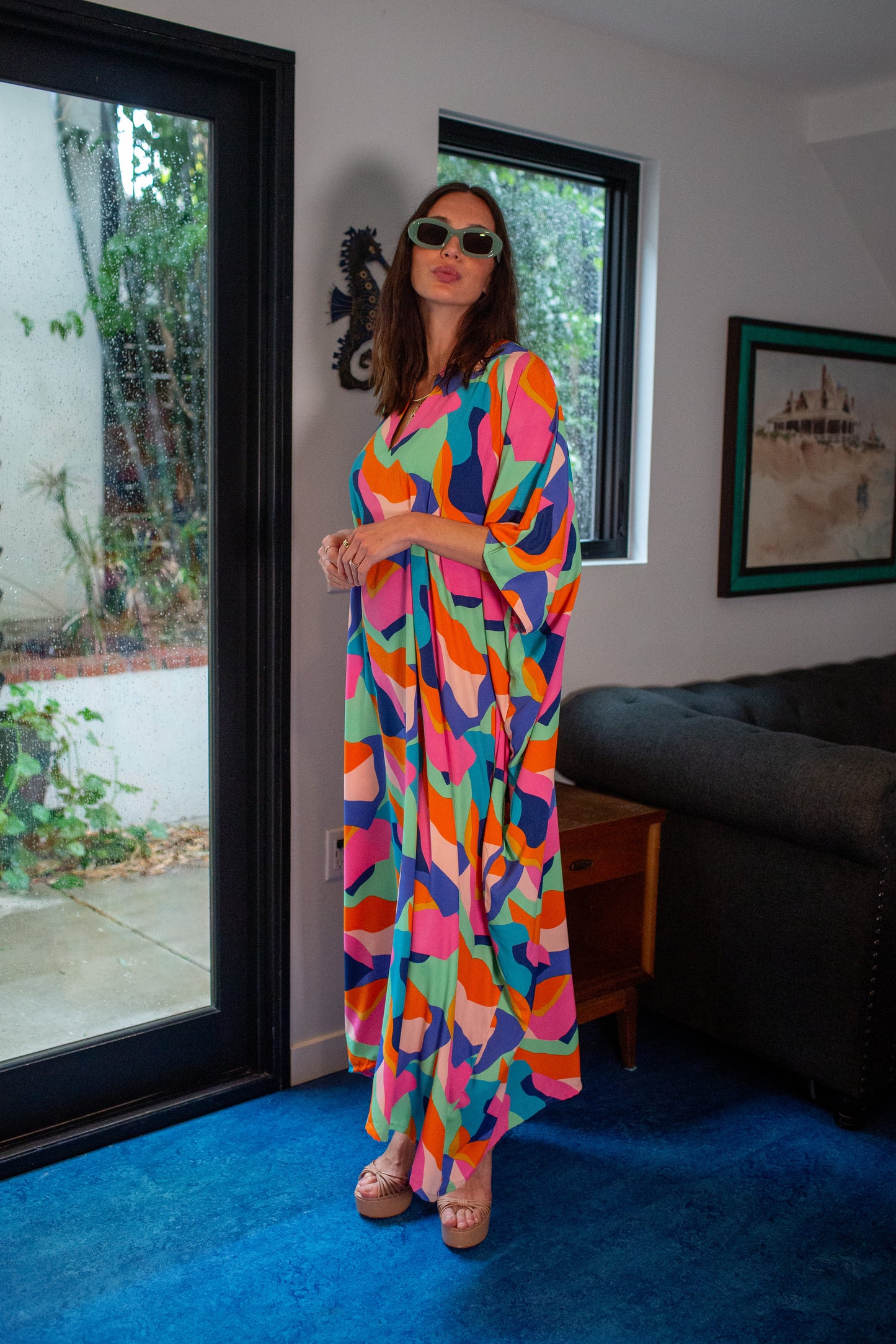 Talitha Cinched Waist Caftan In Das Fest