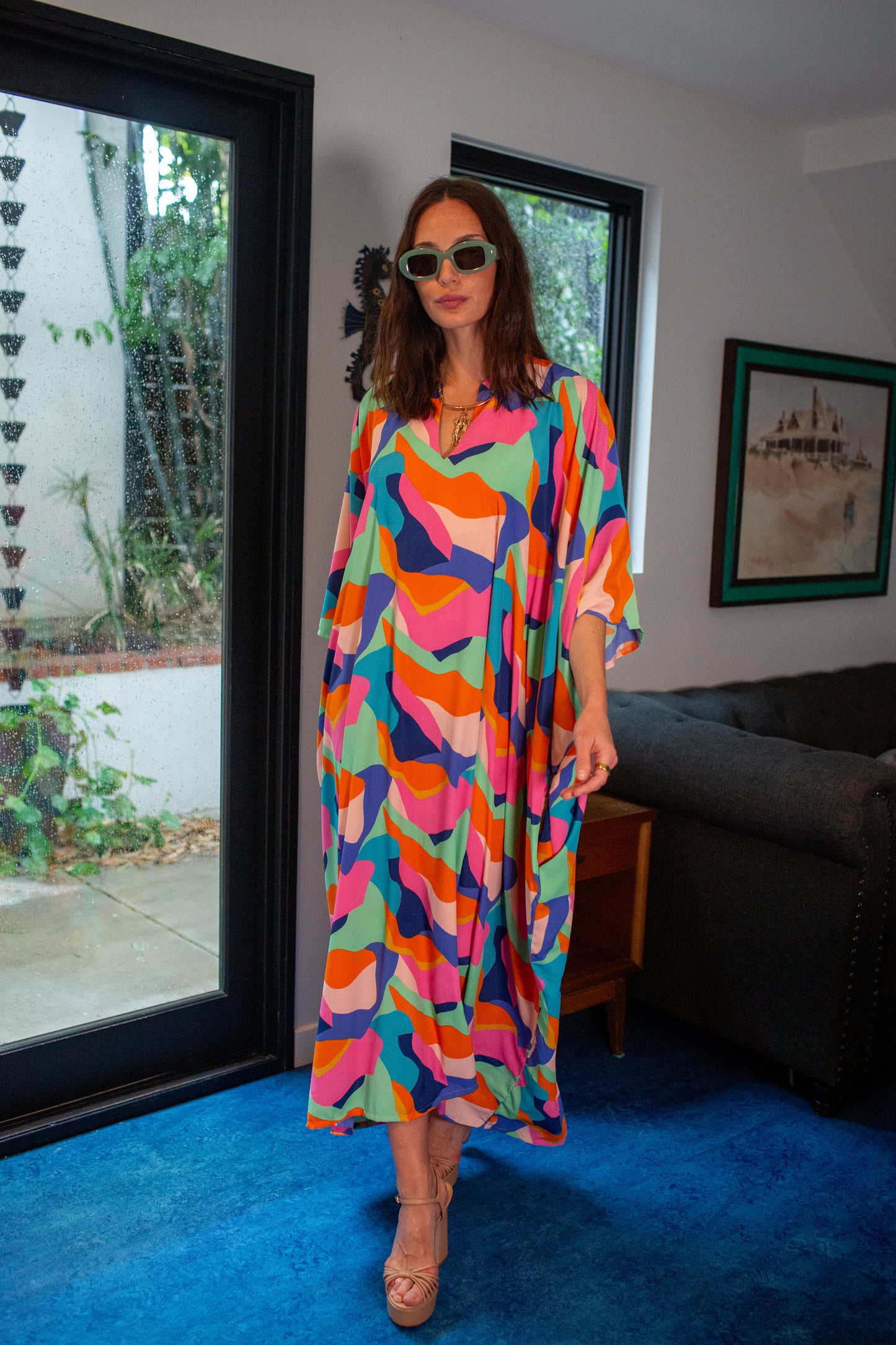 Talitha Cinched Waist Caftan In Das Fest
