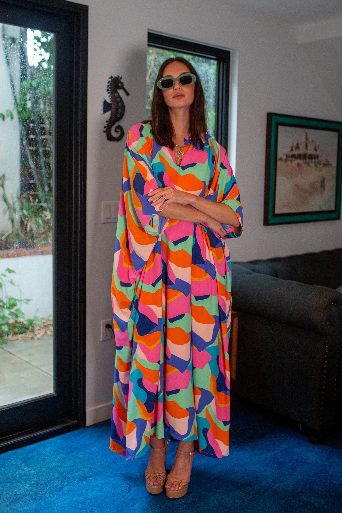 Talitha Cinched Waist Caftan In Das Fest