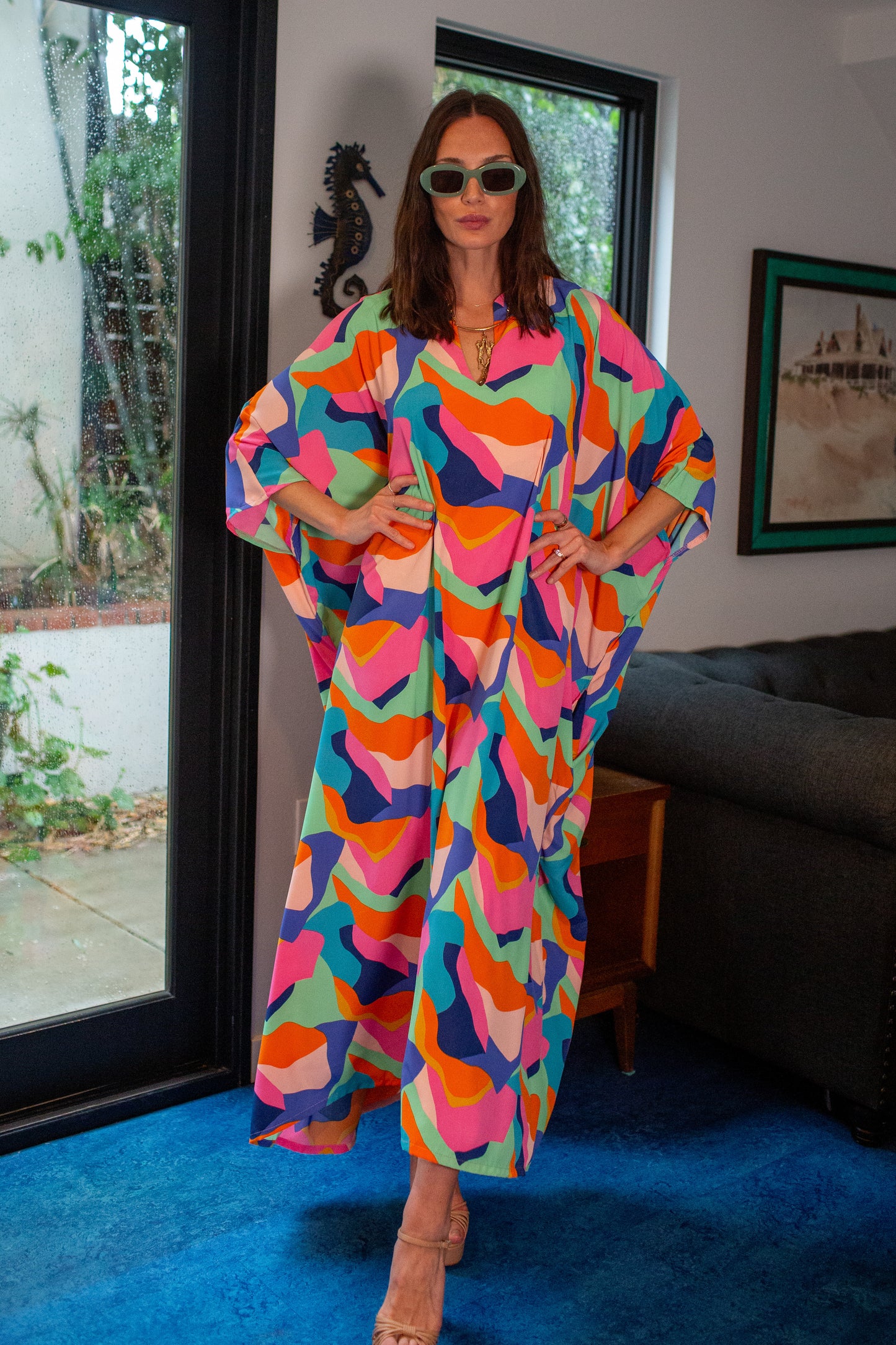 Talitha Cinched Waist Caftan In Das Fest