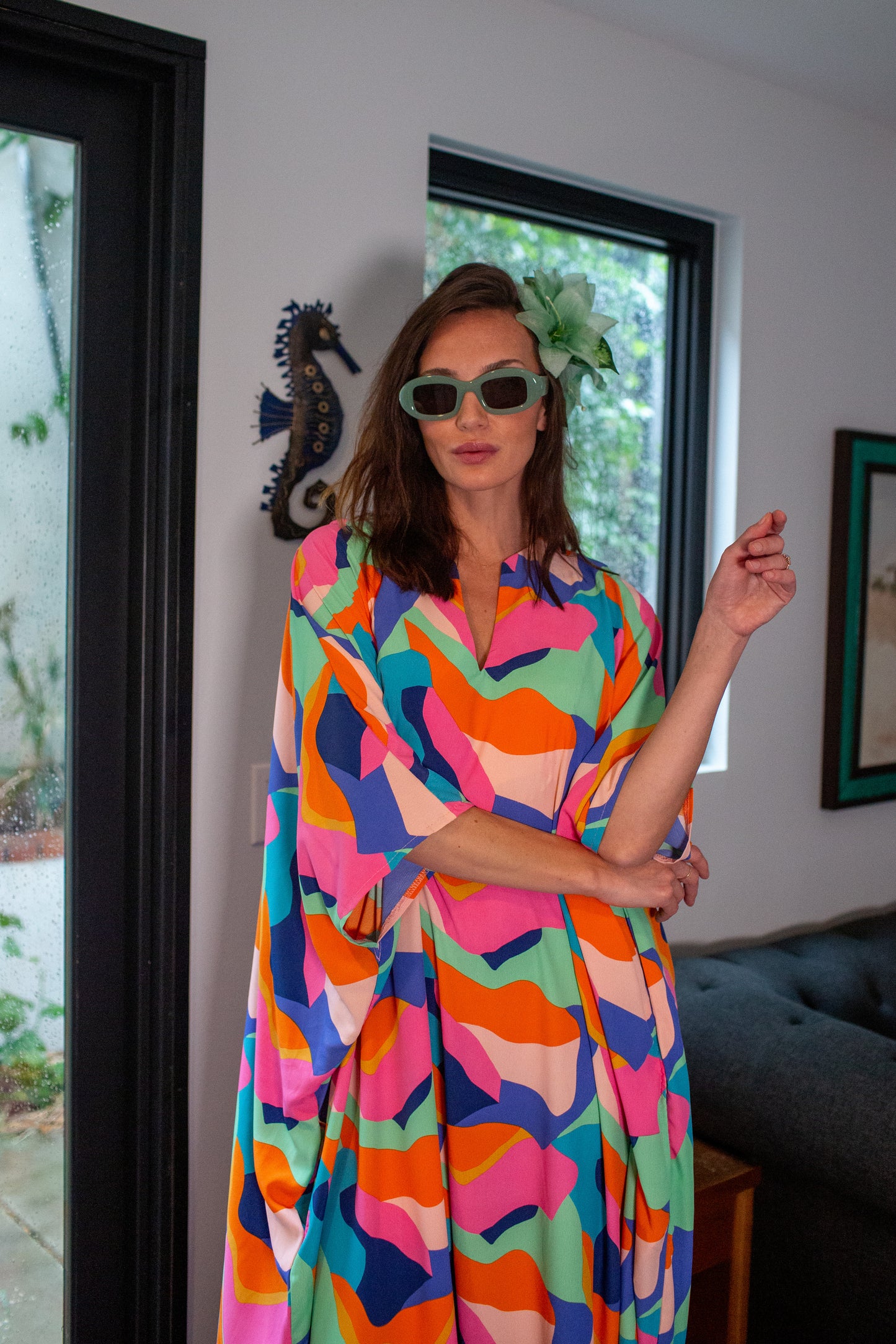 Talitha Cinched Waist Caftan In Das Fest