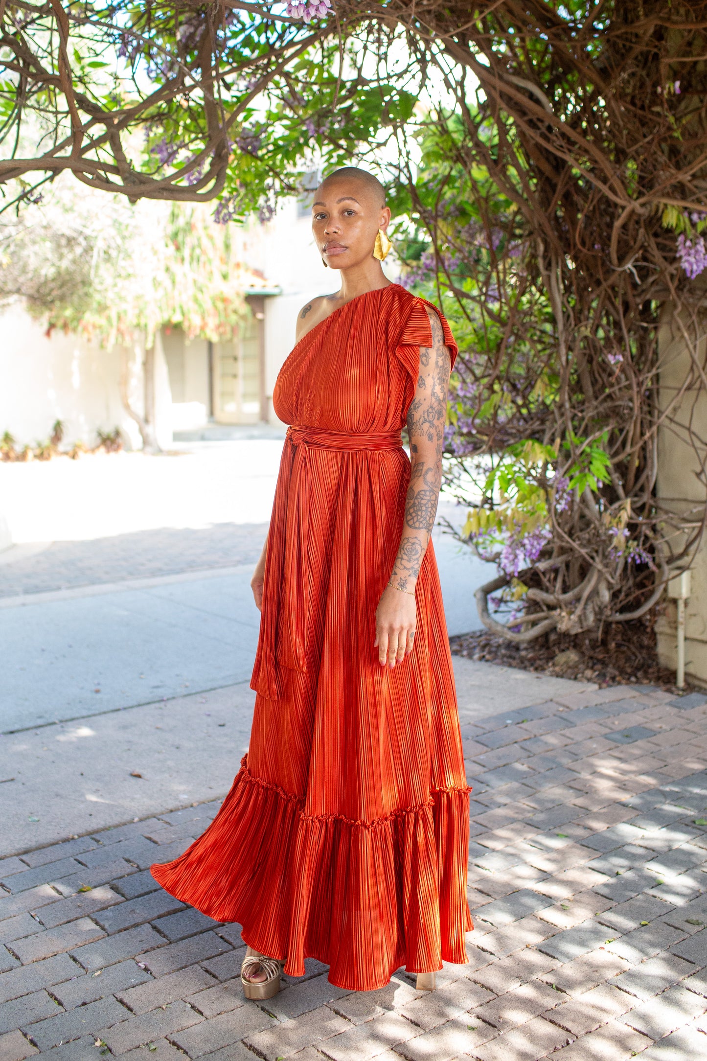 Tatjana One-Shoulder Maxi Dress in Solar Flare