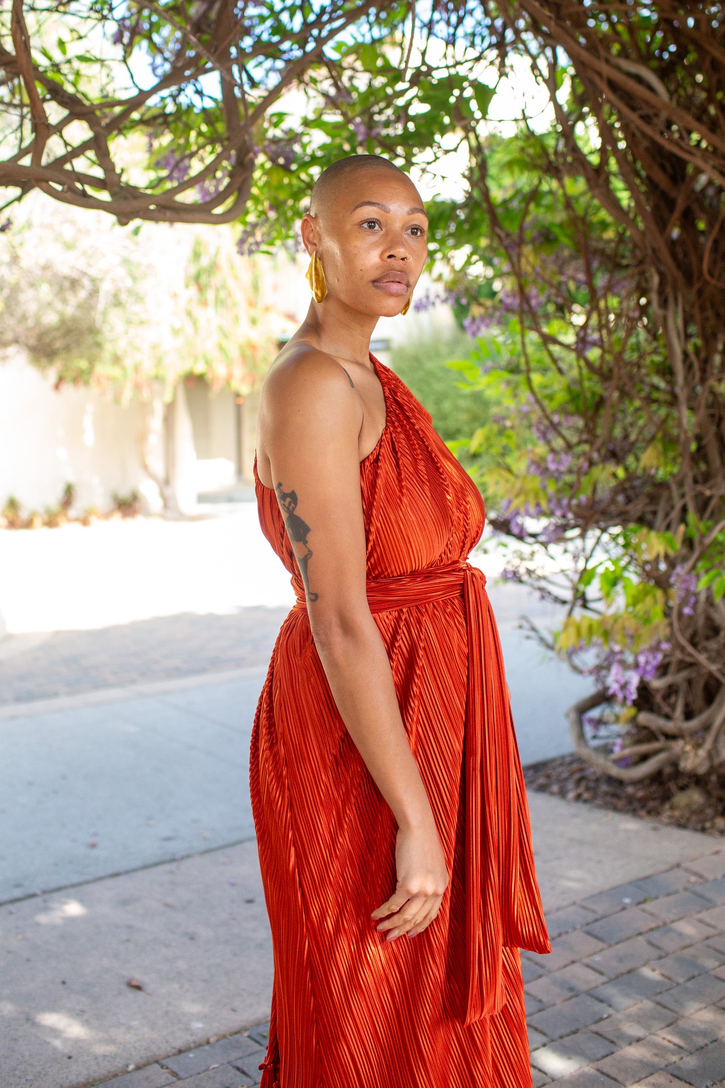 Tatjana One-Shoulder Maxi Dress in Solar Flare