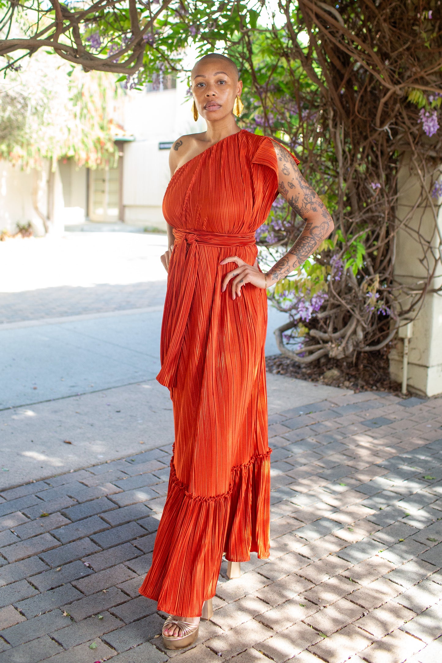 Tatjana One-Shoulder Maxi Dress in Solar Flare