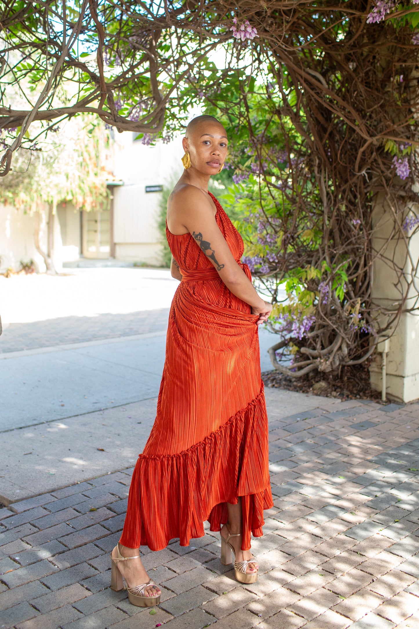 Tatjana One-Shoulder Maxi Dress in Solar Flare