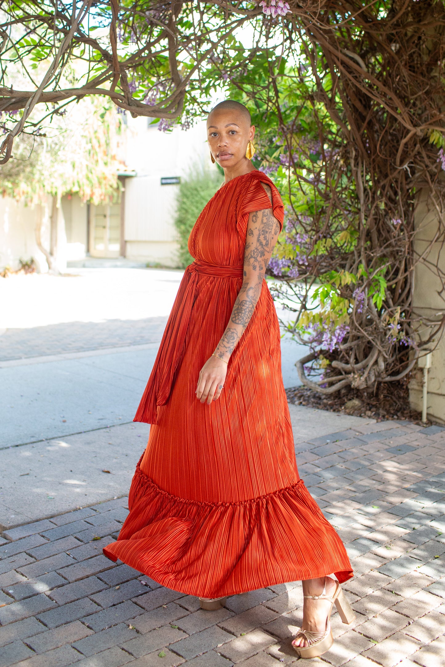 Tatjana One-Shoulder Maxi Dress in Solar Flare