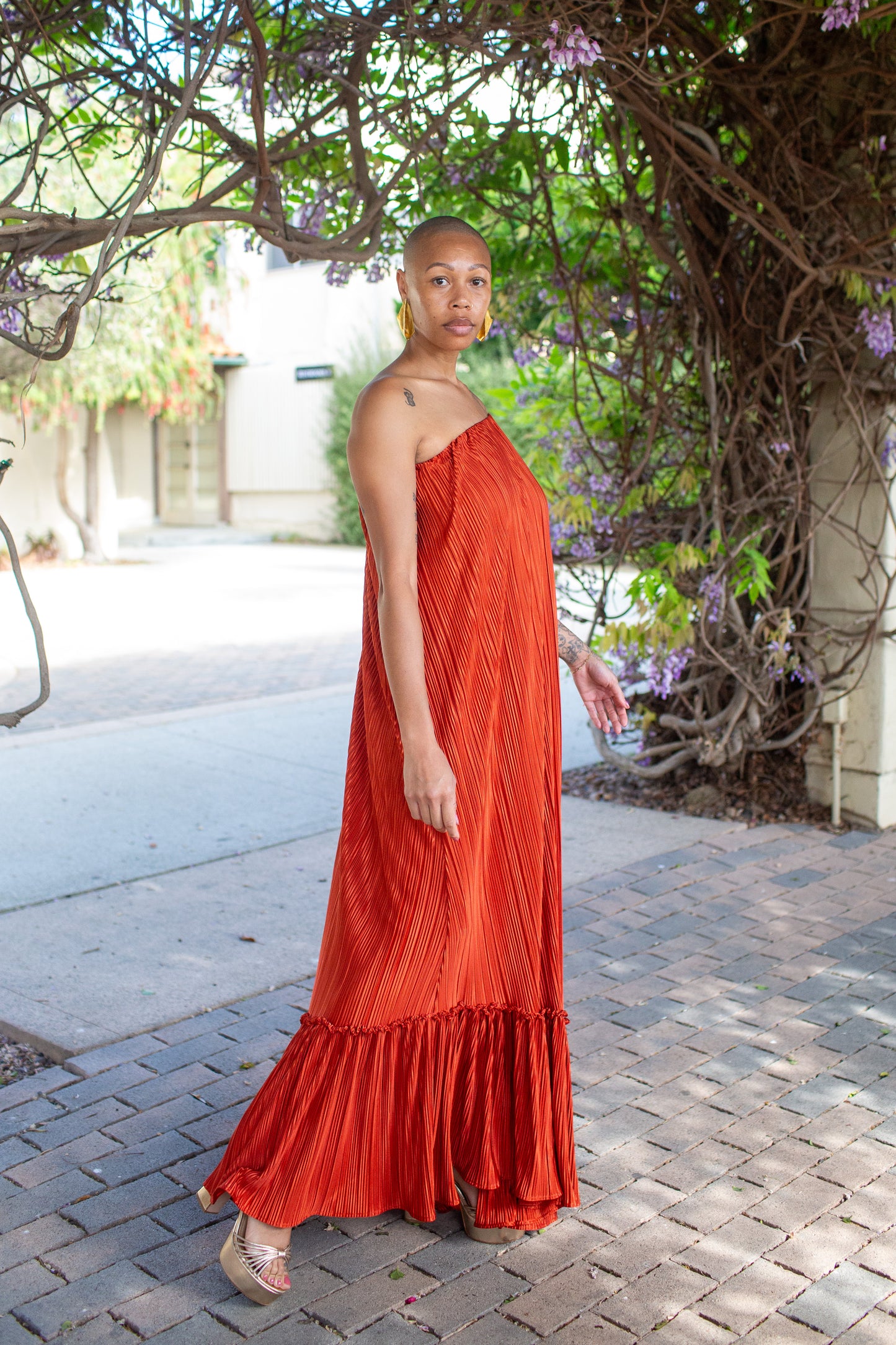 Tatjana One-Shoulder Maxi Dress in Solar Flare