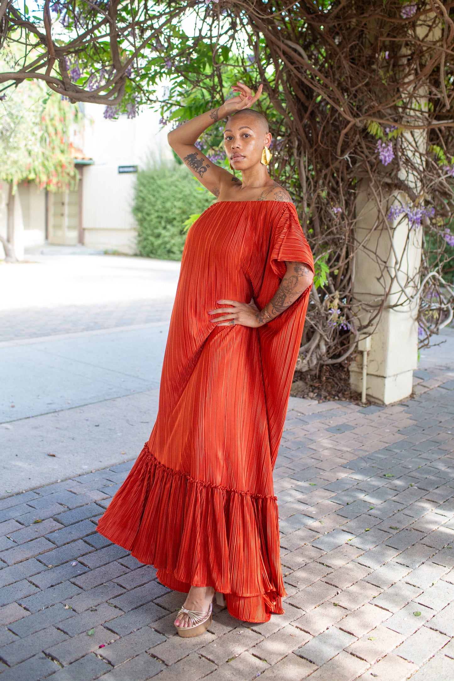 Tatjana One-Shoulder Maxi Dress in Solar Flare
