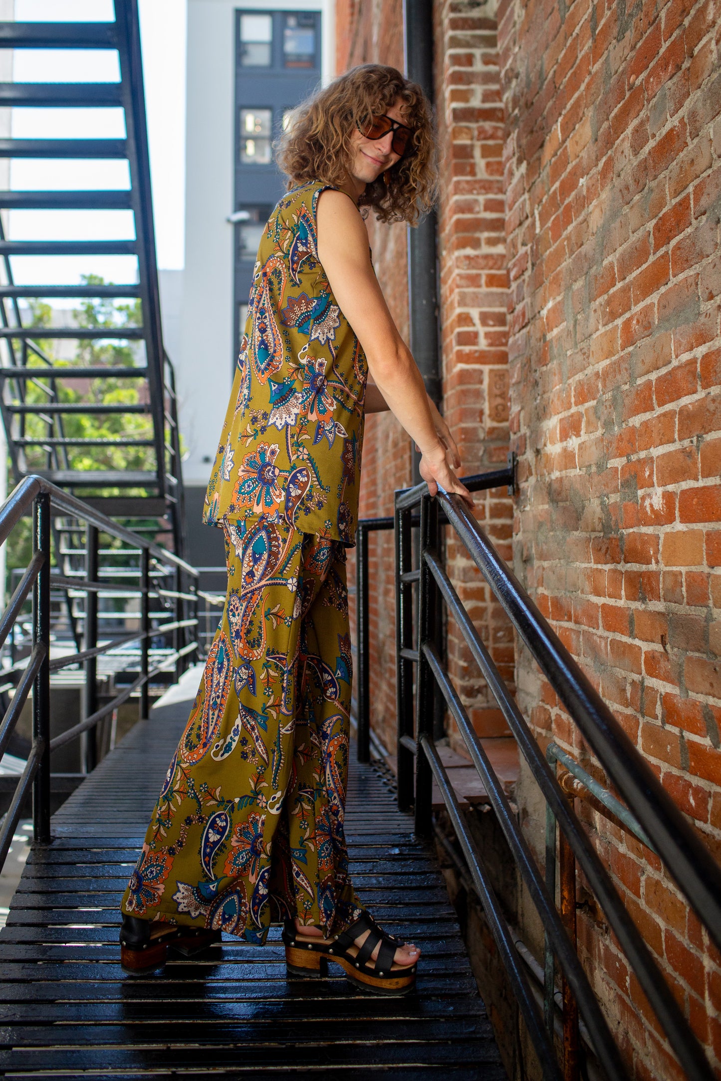 Ashbury Moss Tunic & Palazzo Set