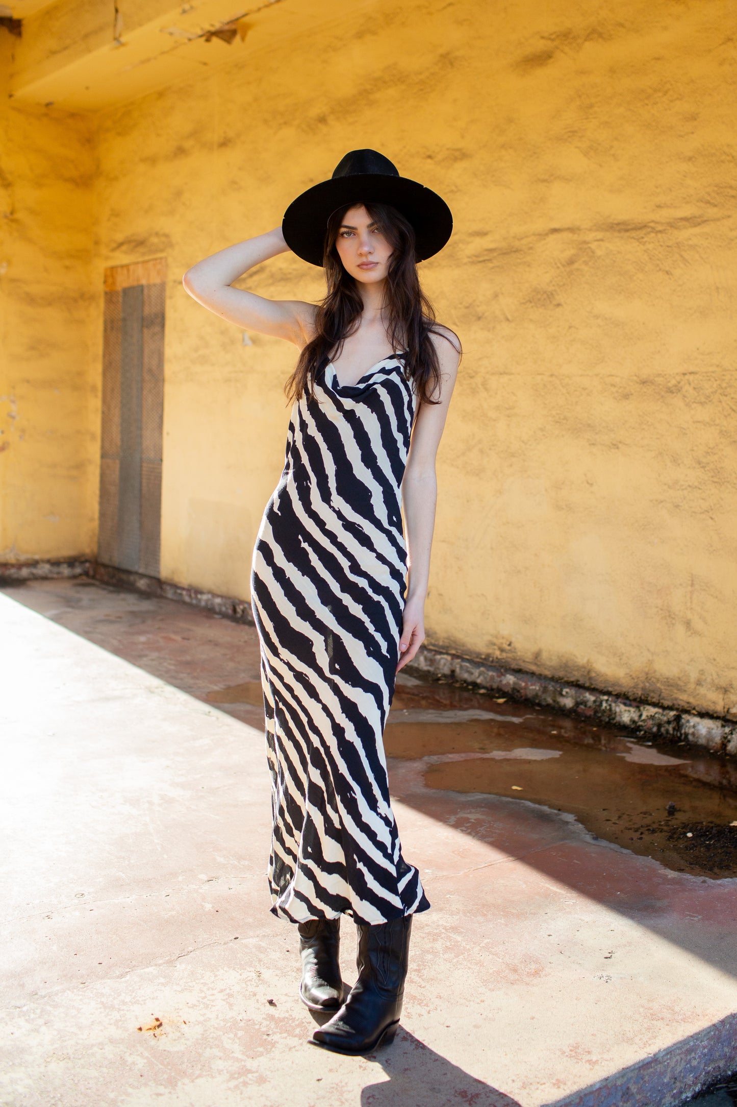 Uriel Zebra Printed Slip Maxi Dress by Beulah