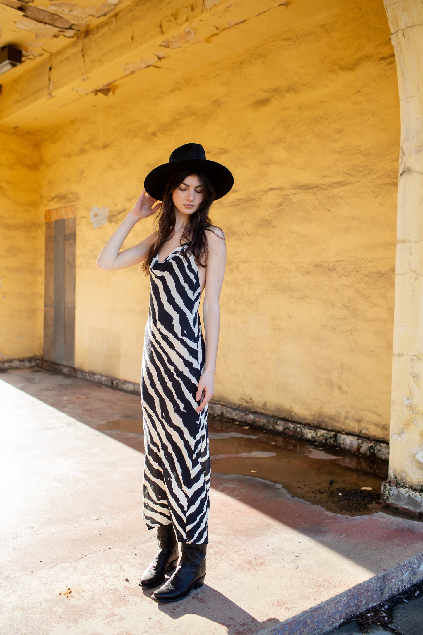 Uriel Zebra Printed Slip Maxi Dress by Beulah