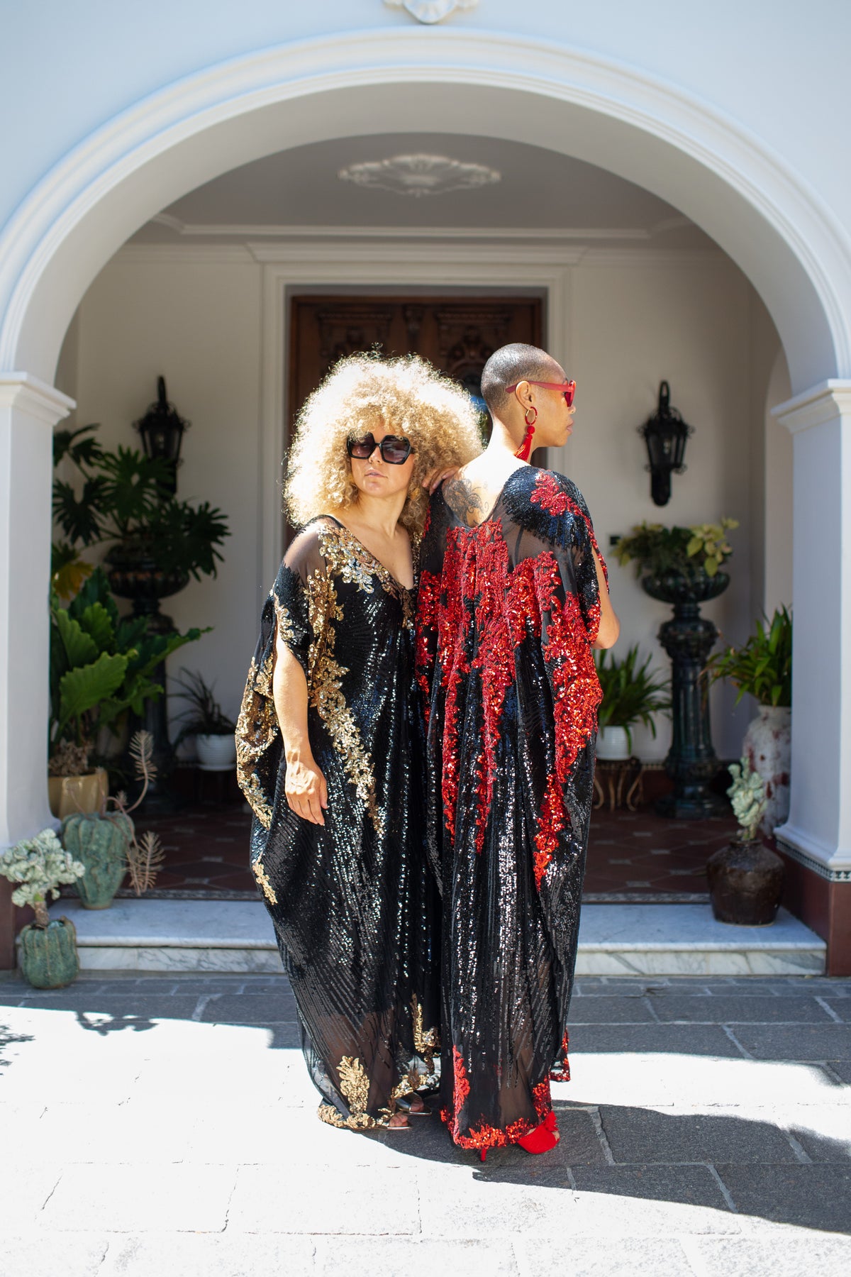Vamp Gold Sequin Caftan Kaftan Dress