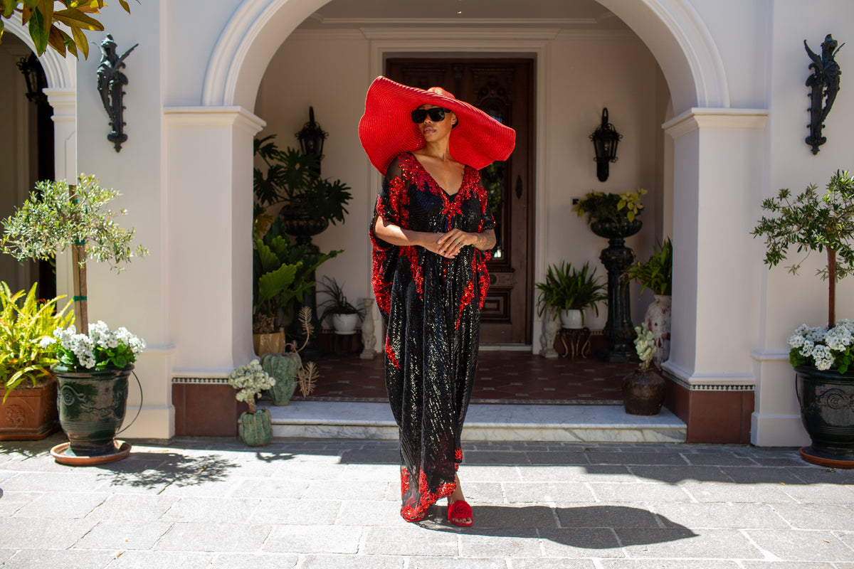 Vamp Ruby Sequin Caftan Kaftan Dress