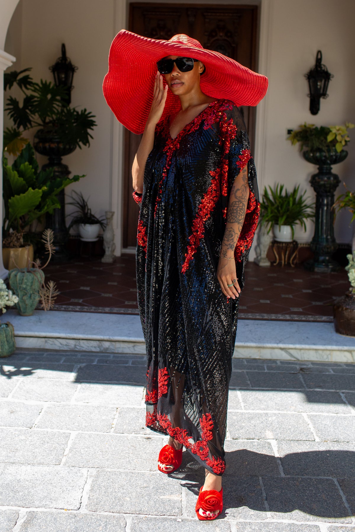 Vamp Ruby Sequin Caftan Kaftan Dress