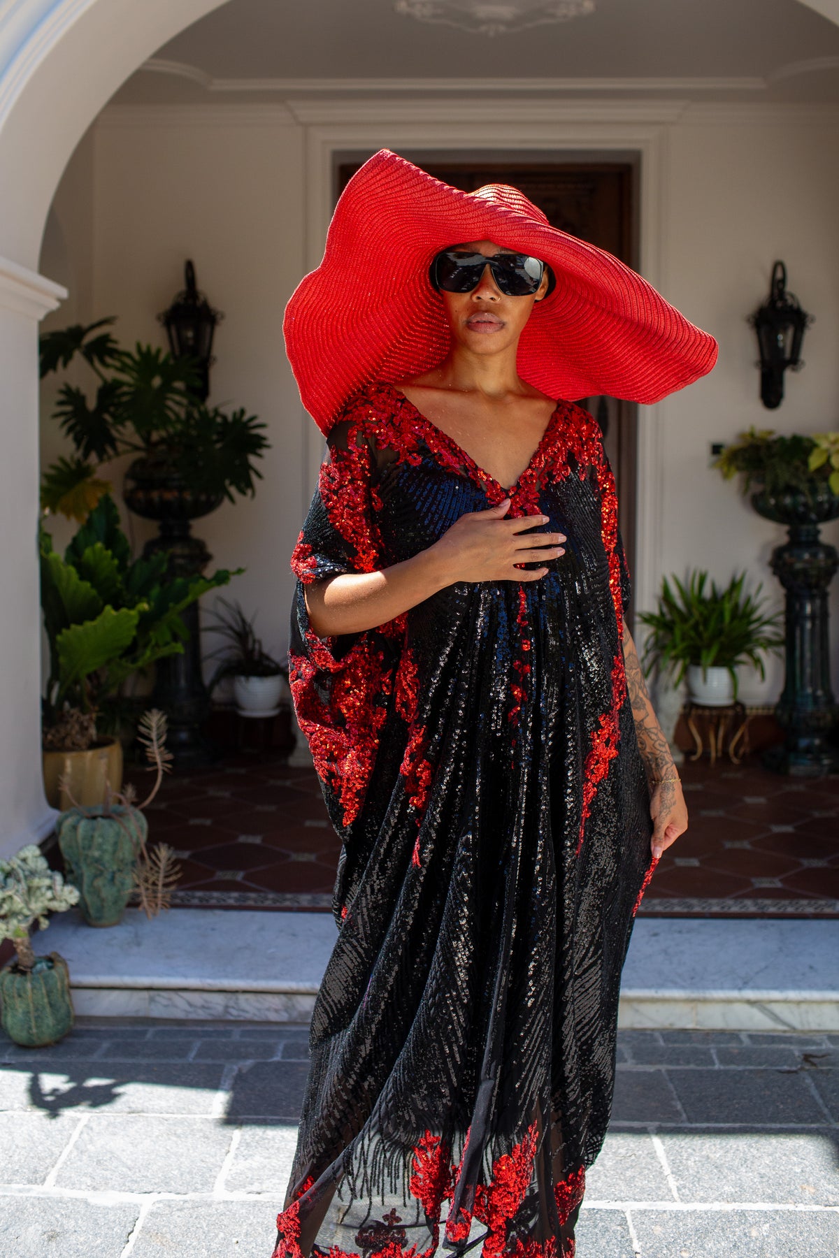 Vamp Ruby Sequin Caftan Kaftan Dress
