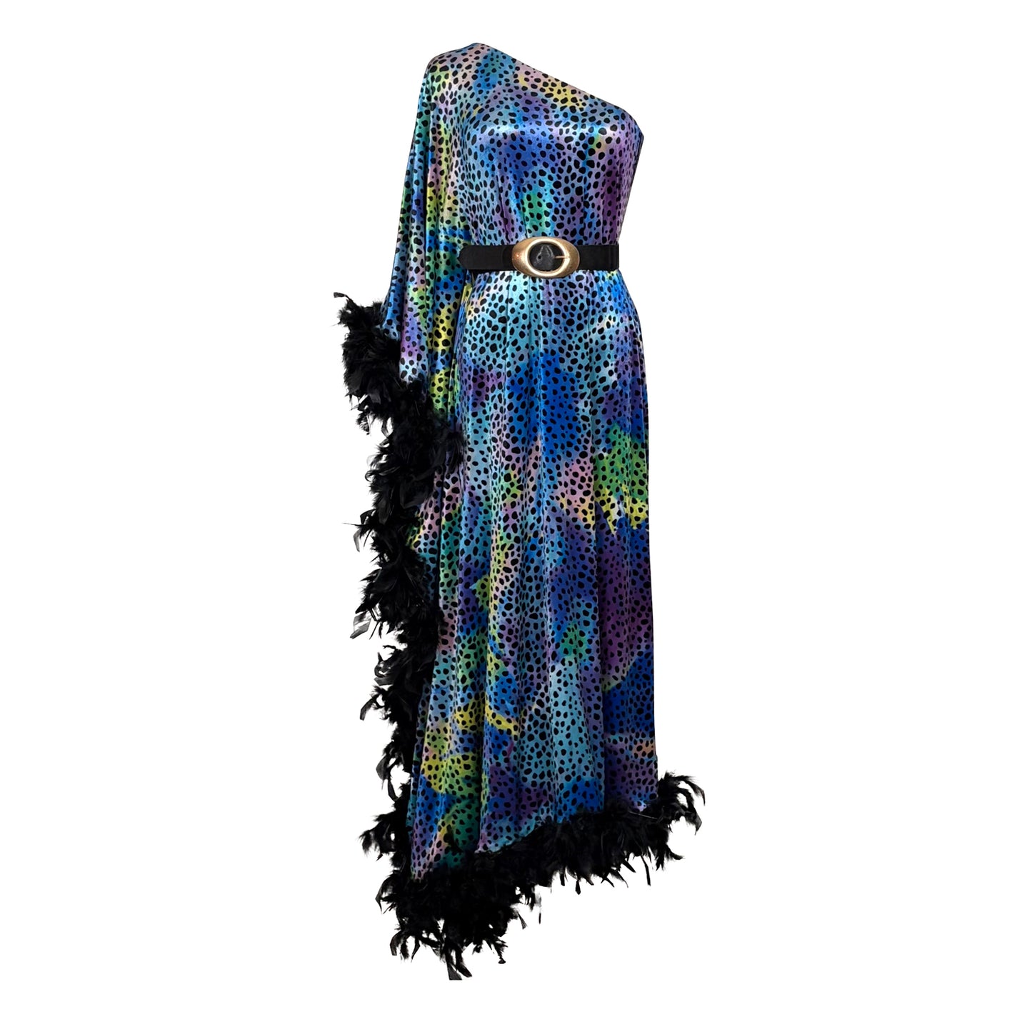 Venom One Shoulder Caftan in Electric Eden PRE-ORDER