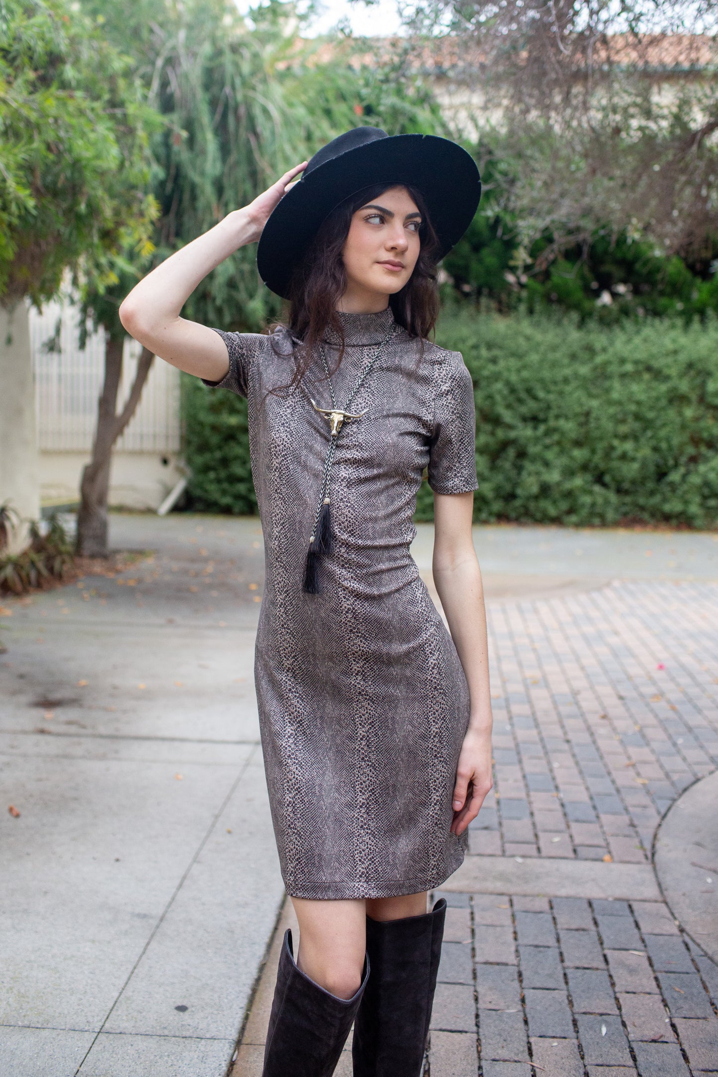 Viper Villain Mockneck Mini Dress