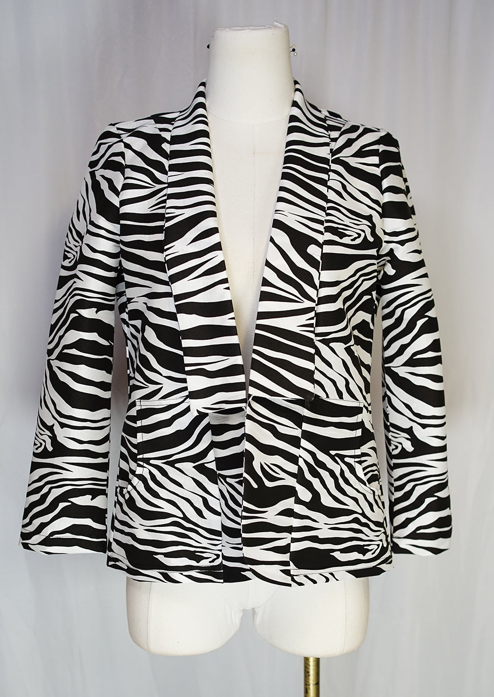 Zebra Shawl Collar Blazer