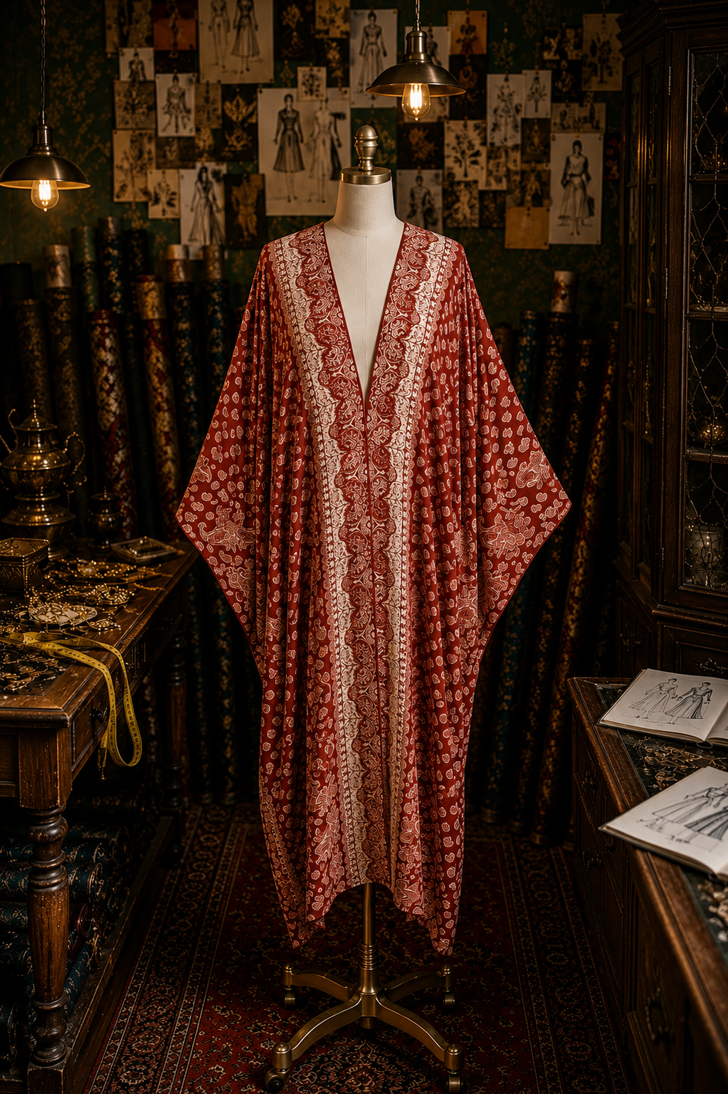 Artemis Ochre Paisley Caftan