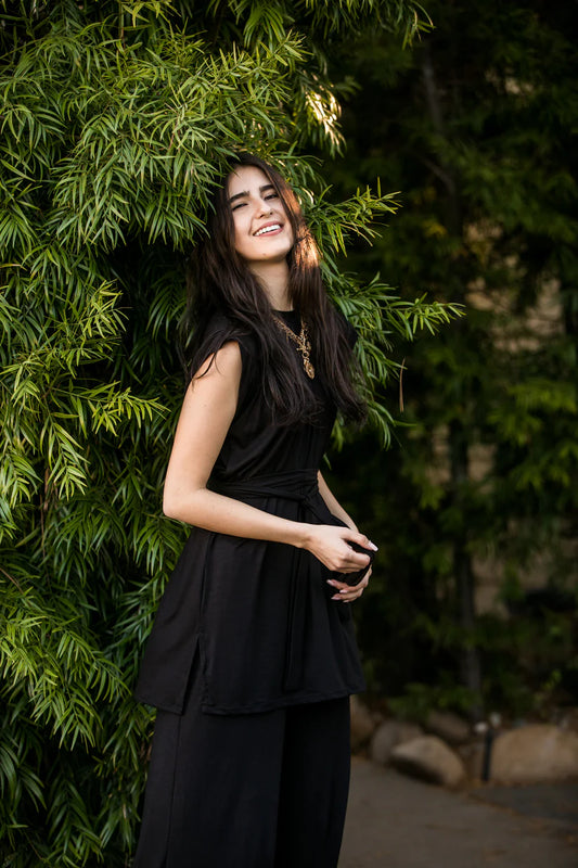 Black Tunic & Palazzo Lounge Set