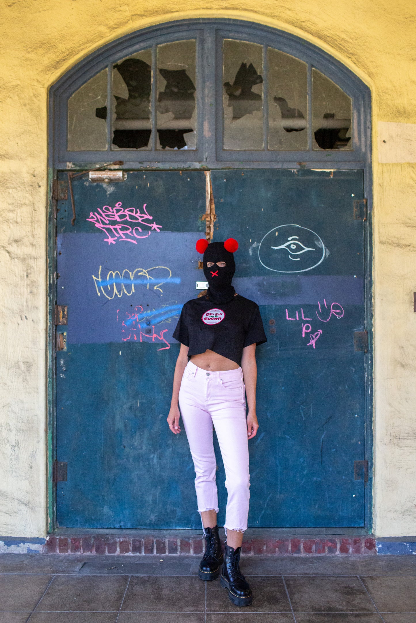 You Can Call Me Sugar Crop Tee - Black