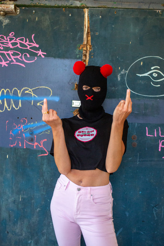 You Can Call Me Sugar Crop Tee - Black