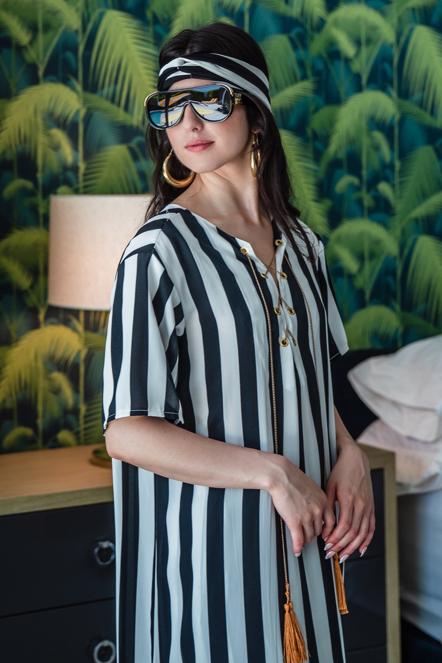 Corsaire Stripe Tunic and Palazzo Set