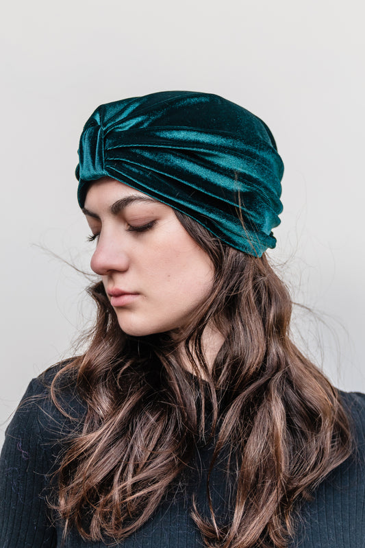 Emerald Velvet Turban