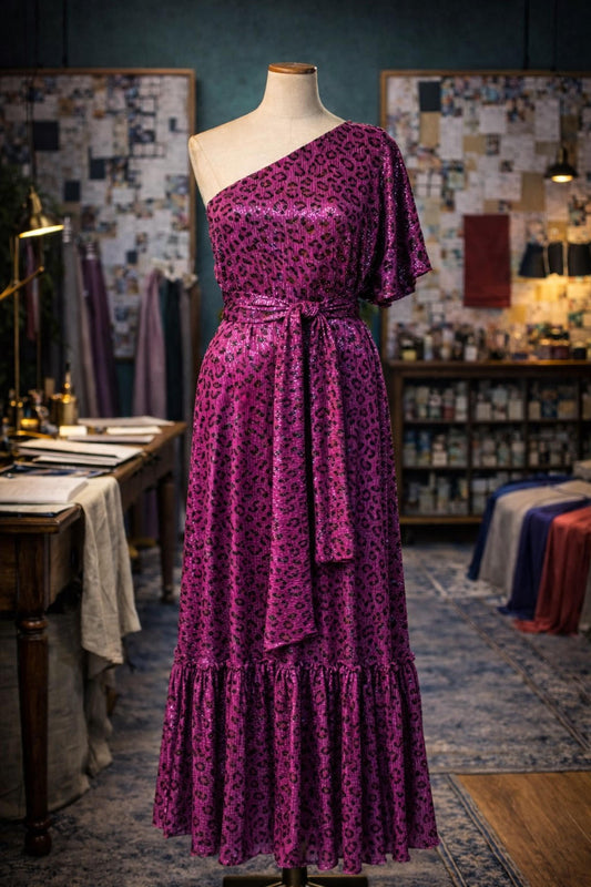 Feral Slink Pleated One Shoulder Maxi Dress PRE-ORDER