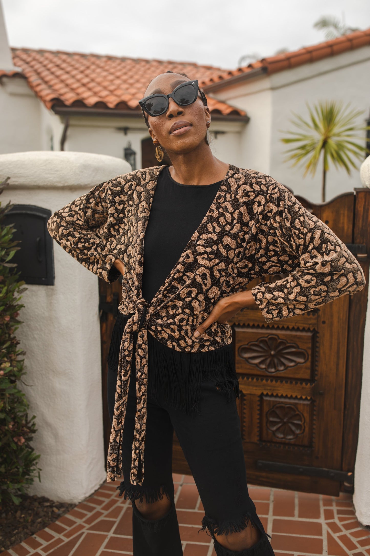 Cheetah Fringe 2 Way Top