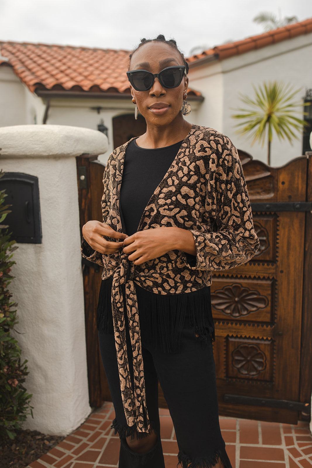Cheetah Fringe 2 Way Top
