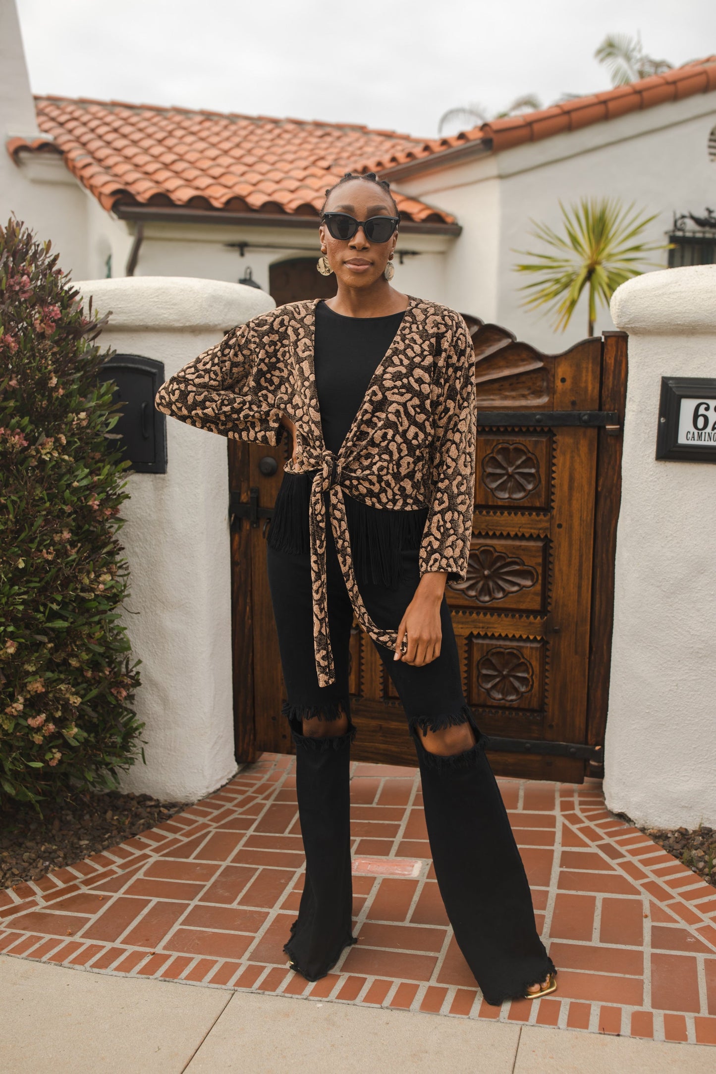 Cheetah Fringe 2 Way Top