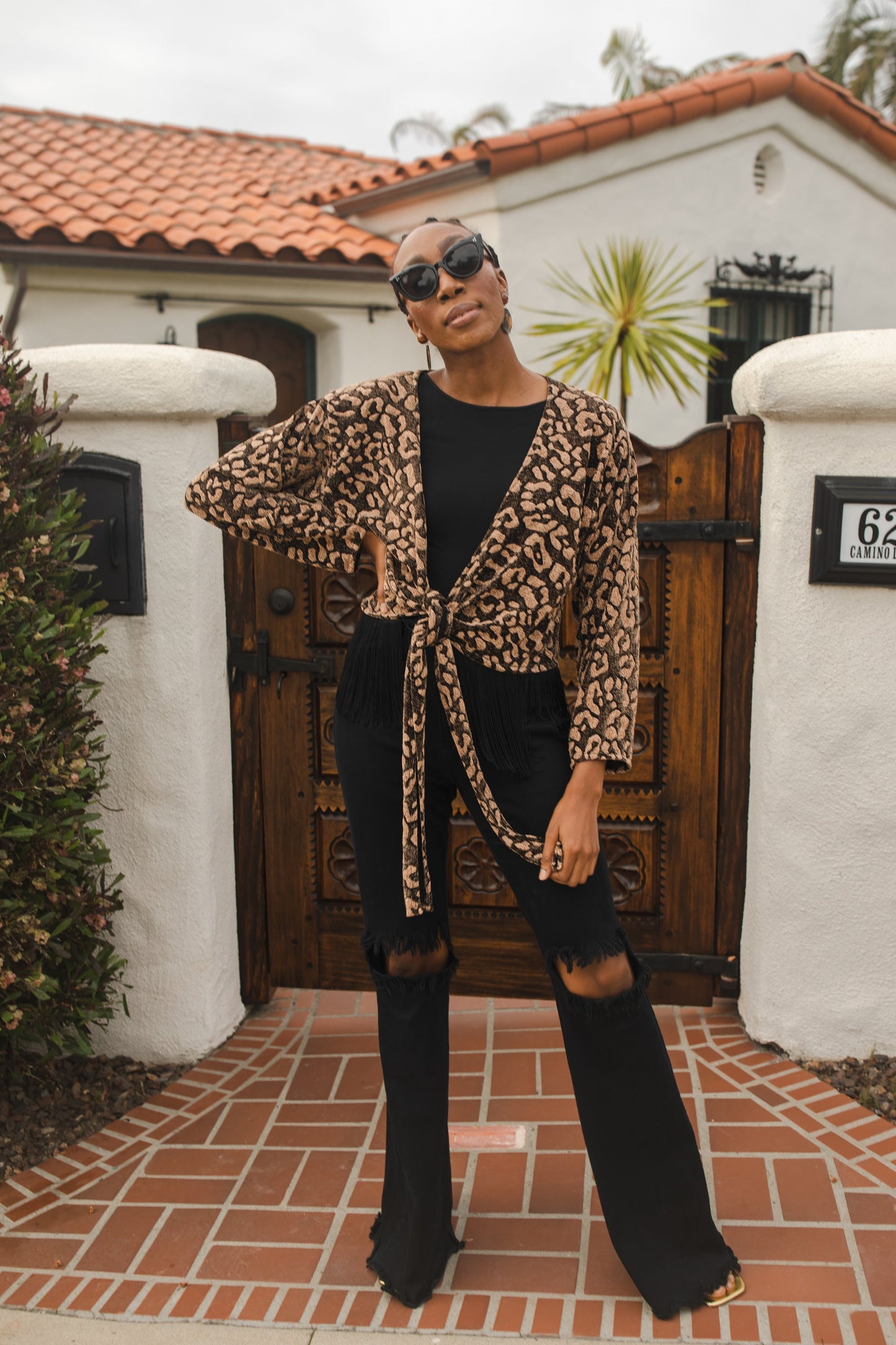 Cheetah Fringe 2 Way Top