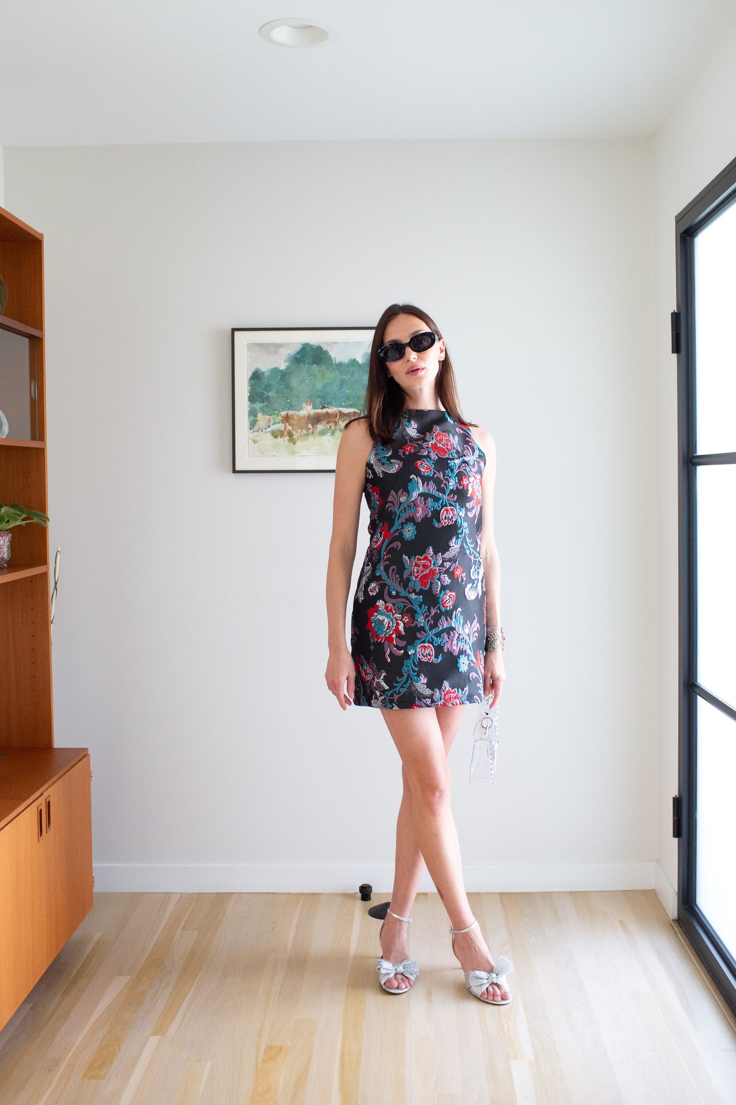 Penelope Mini Dress in Night Blossom Jacquard (PRE-ORDER)