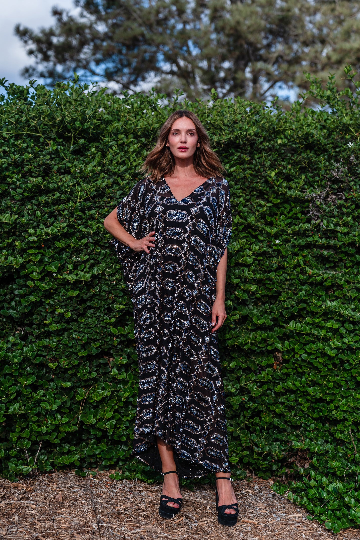 Lexicon Diamante Caftan Kaftan Dress