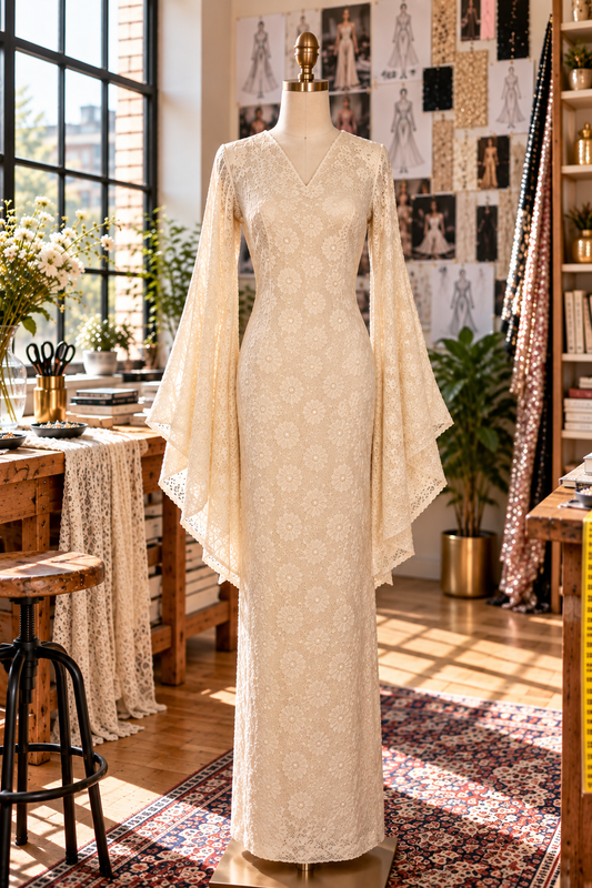 Magdalena Dress in Bellis Blanc- Preorder