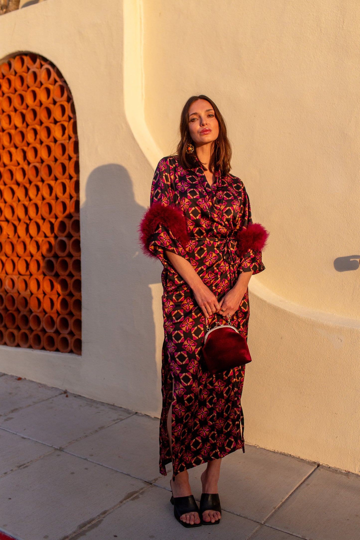 Marlene Wrap Dress in Pele Lounge (PRE-ORDER)