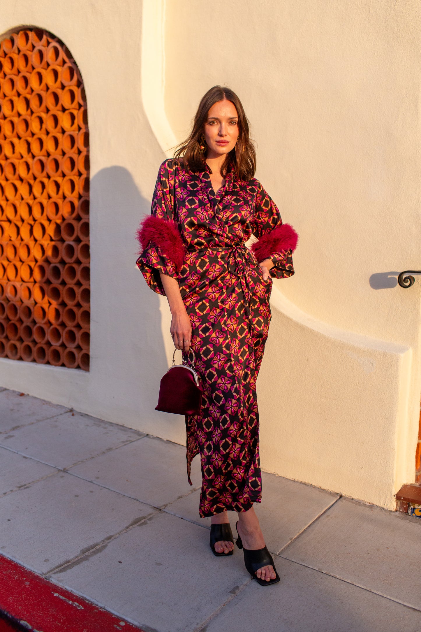 Marlene Wrap Dress in Pele Lounge (PRE-ORDER)